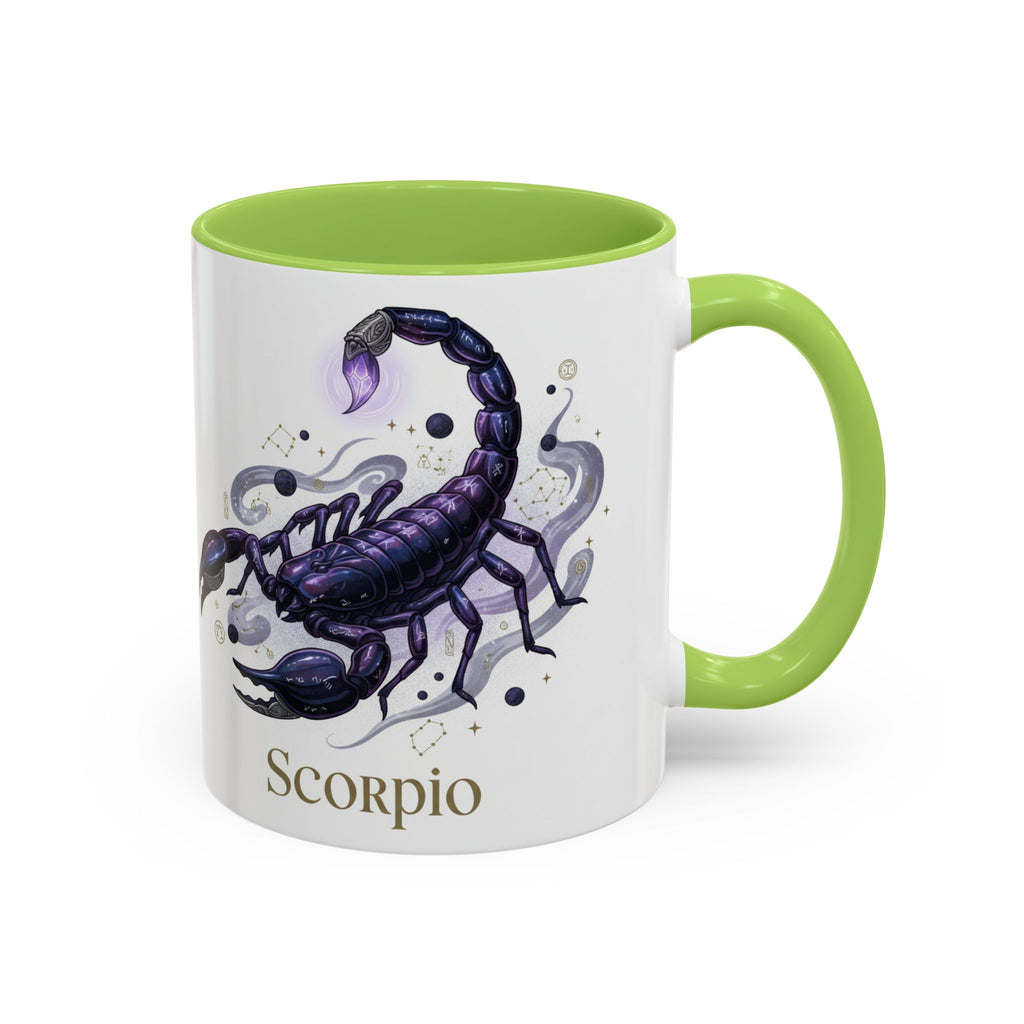 Scorpio Zodiac Coffee Mug — Purple Scorpion Accent Mug (11/15oz)