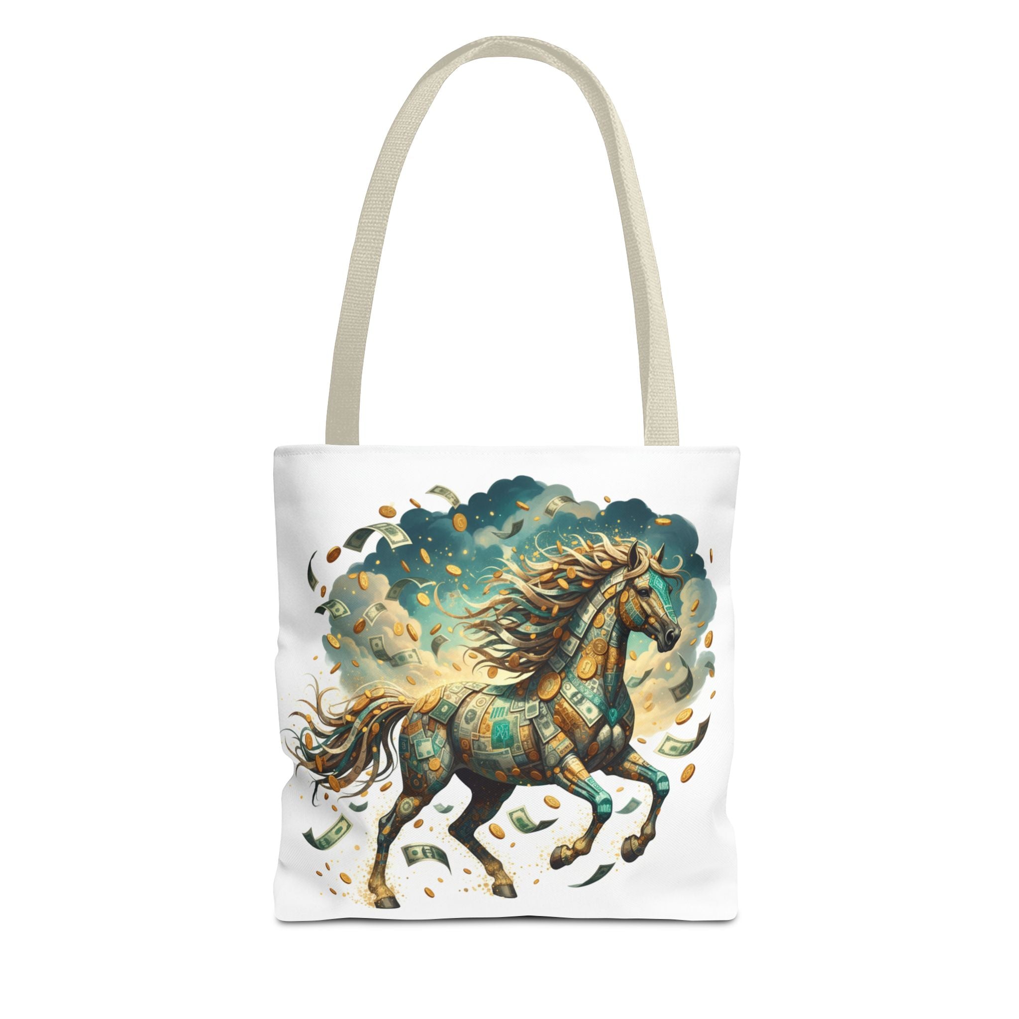 Running Horse Art Tote Bag — Boho Celestial Horse Print