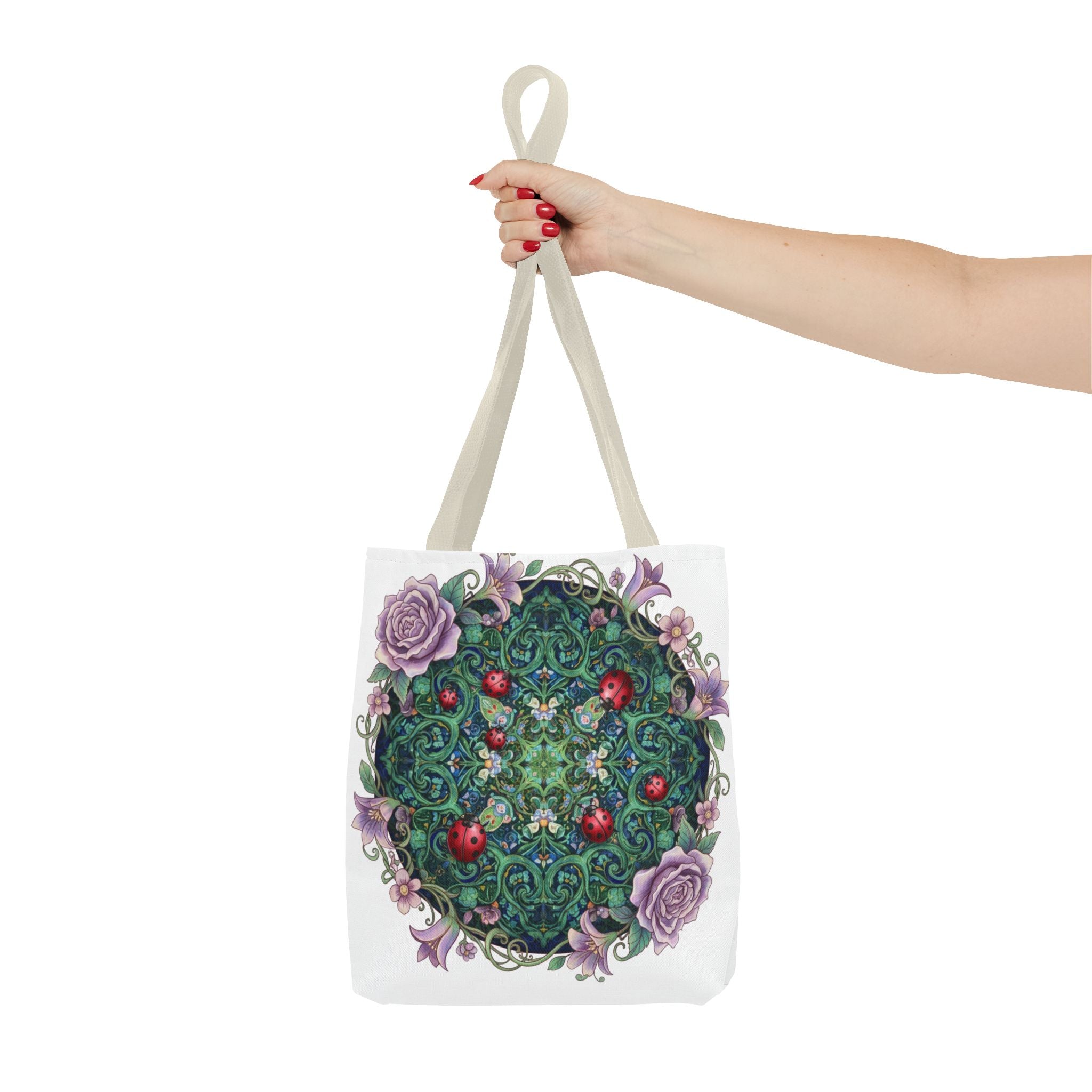 Floral Mandala Tote Bag – Ladybug & Rose Garden AOP Tote