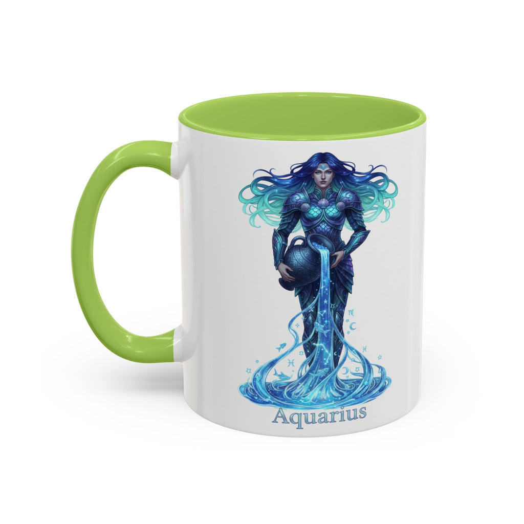 Aquarius Zodiac Coffee Mug — Water Bearer Astrology Accent Mug
