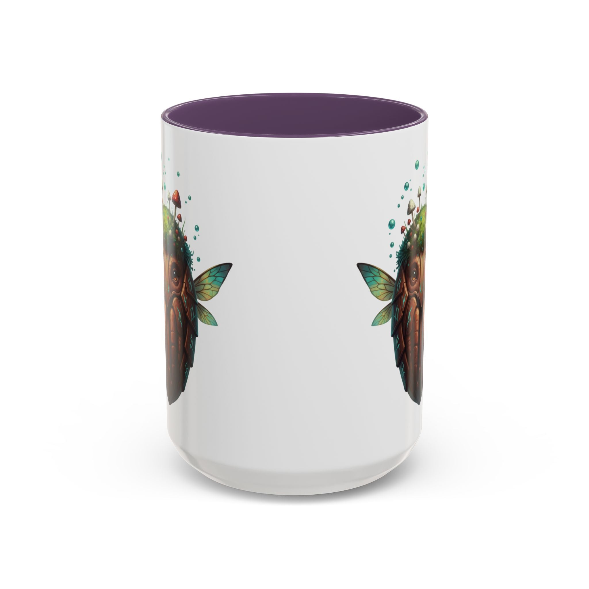 Mushroom Forest Mask Accent Coffee Mug — Fantasy Woodland Creature 11/15oz