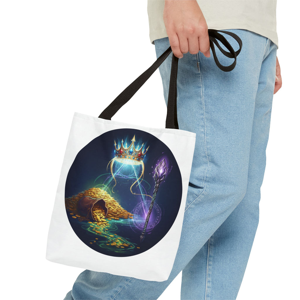 Mystic Crown & Treasure Tote Bag — Fantasy Magic Art Tote
