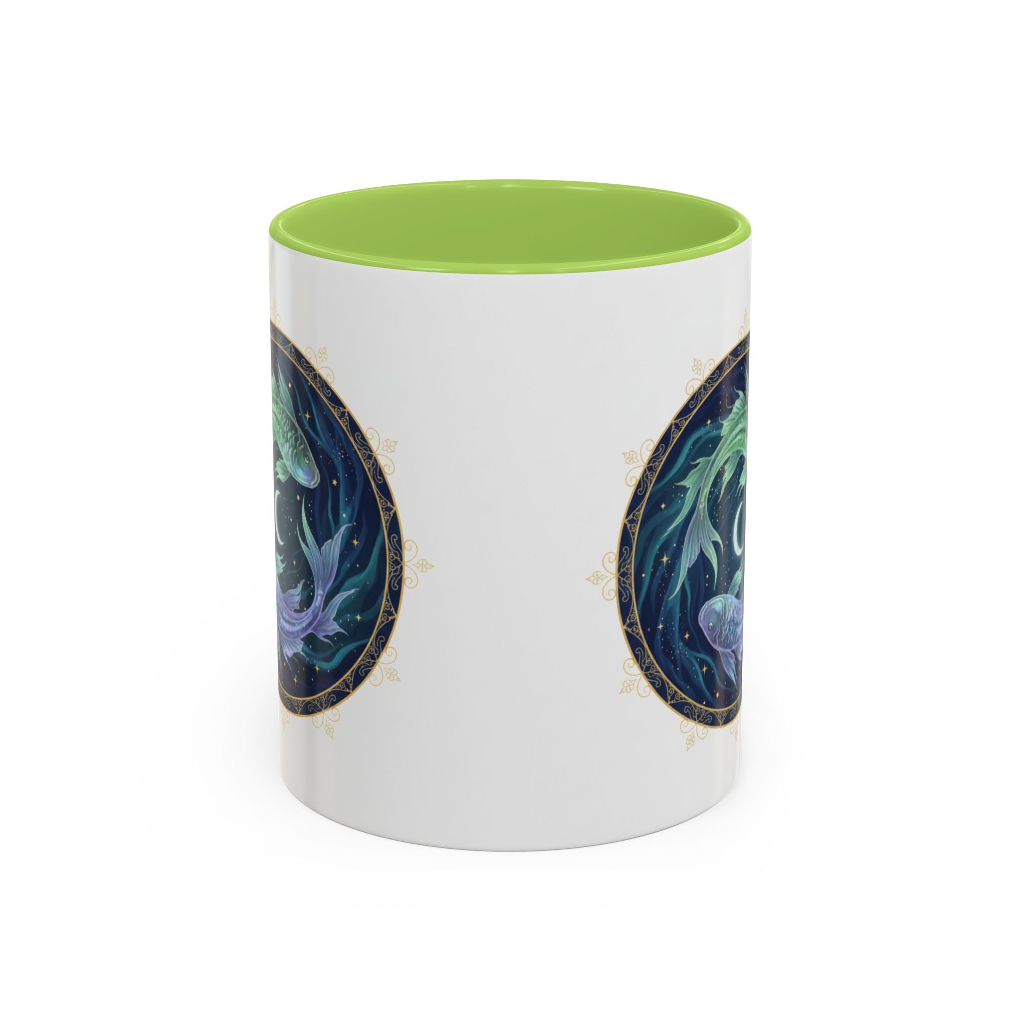 Koi Yin Yang Coffee Mug — Celestial Fish Moon Ceramic Accent Mug (11/15oz)