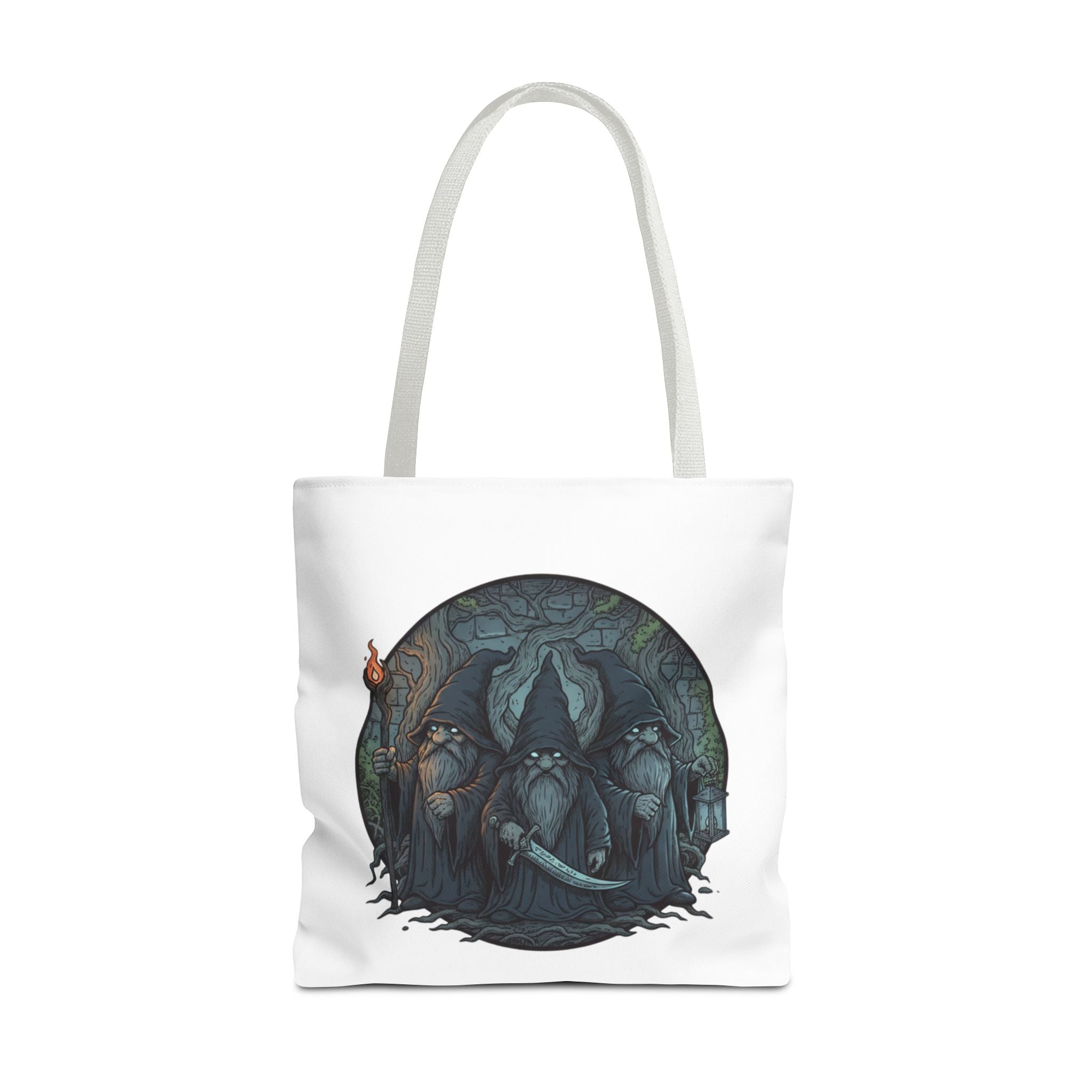 Mystic Grove Wizards Tote Bag — Fantasy Circle Art All-Over Print