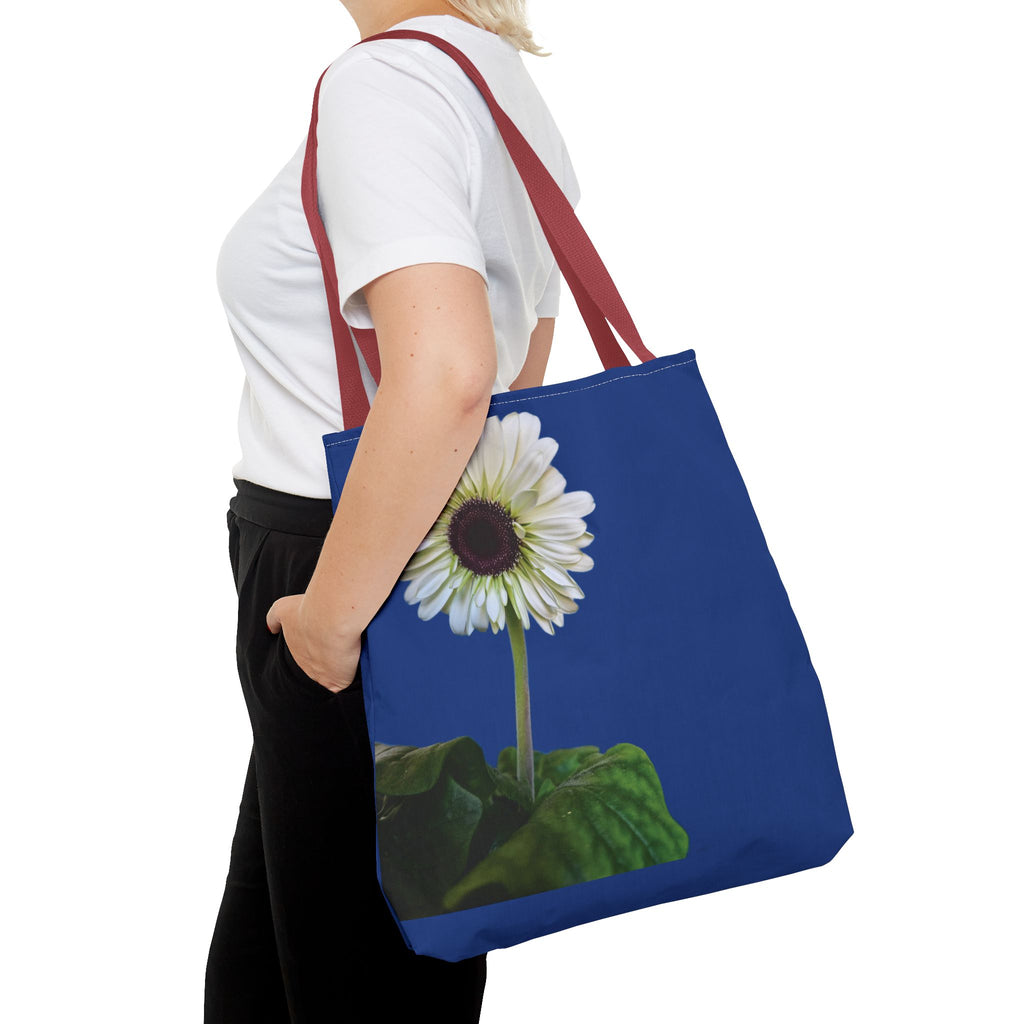 Daisy Print Tote Bag — White Floral All-Over-Print Canvas Tote