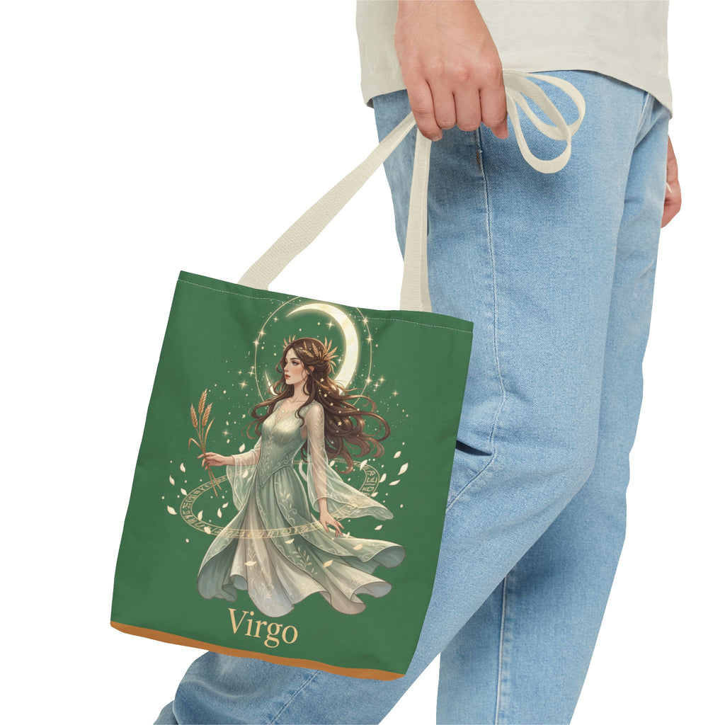 Mystic Moon Goddess Tote Bag — Ethereal Green All-Over Print Tote