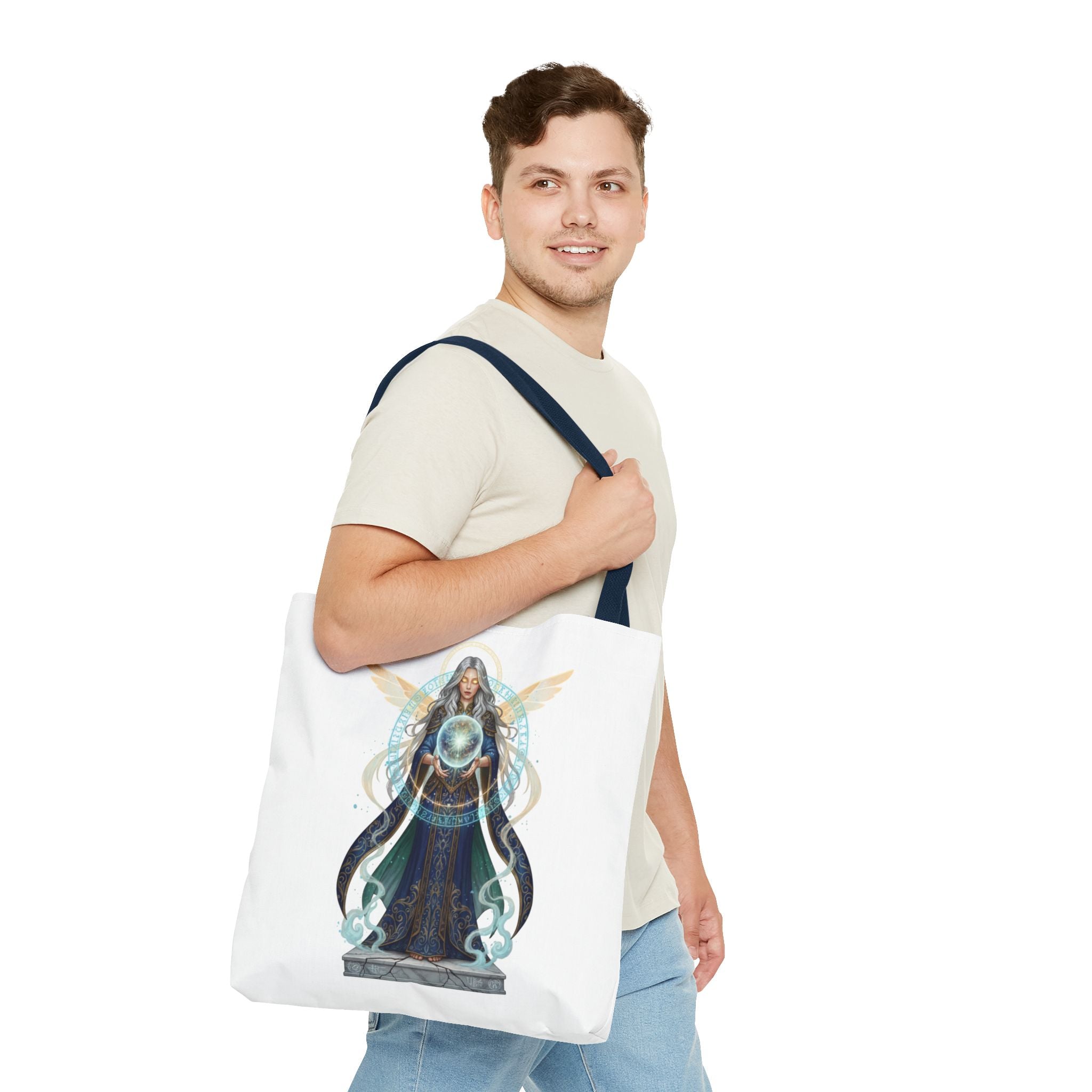 Mystic Oracle Tote Bag — Crystal Ball Seer Illustration