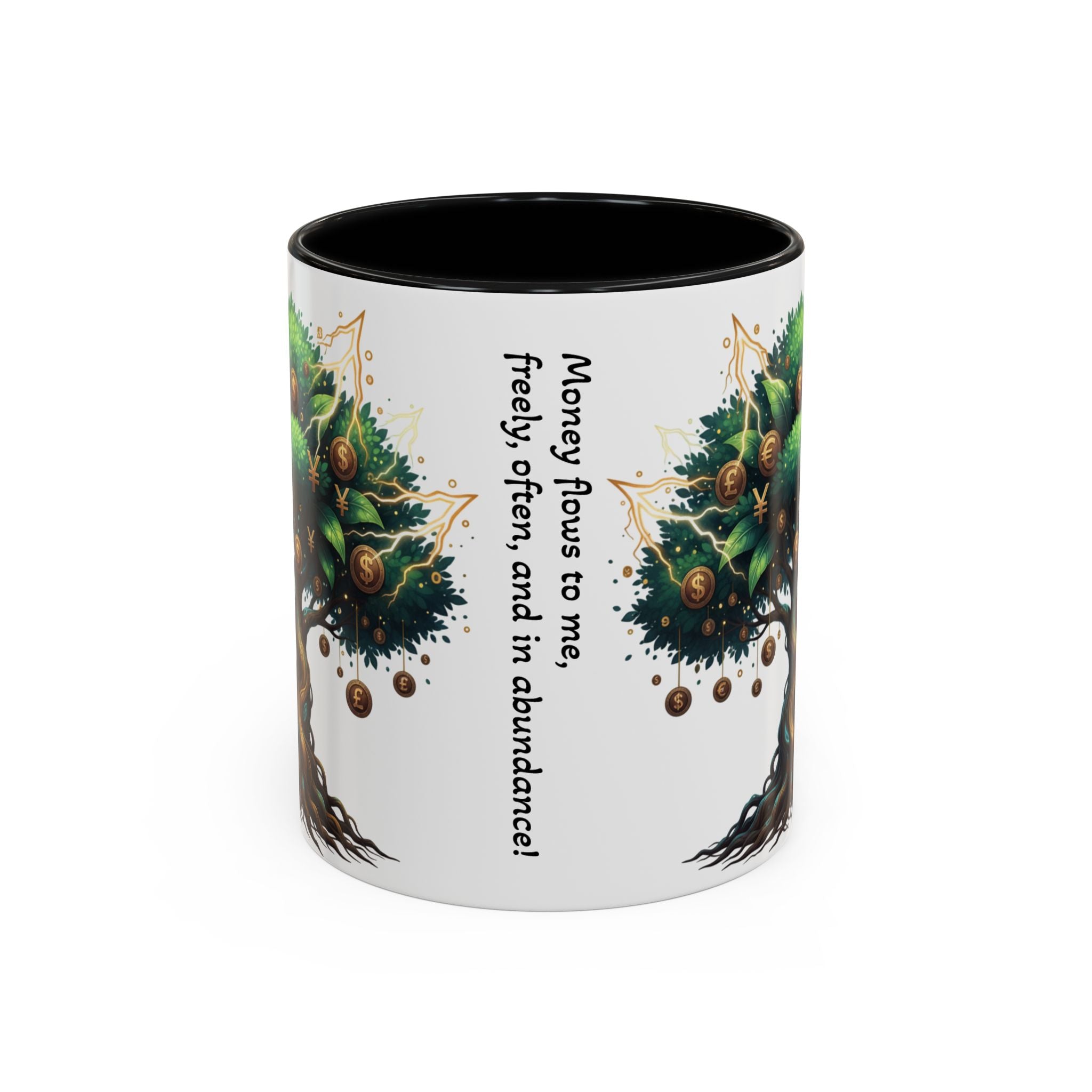 Accent Mug — Money Flows to Me Tree of Abundance Coffee Cup (11/15oz)