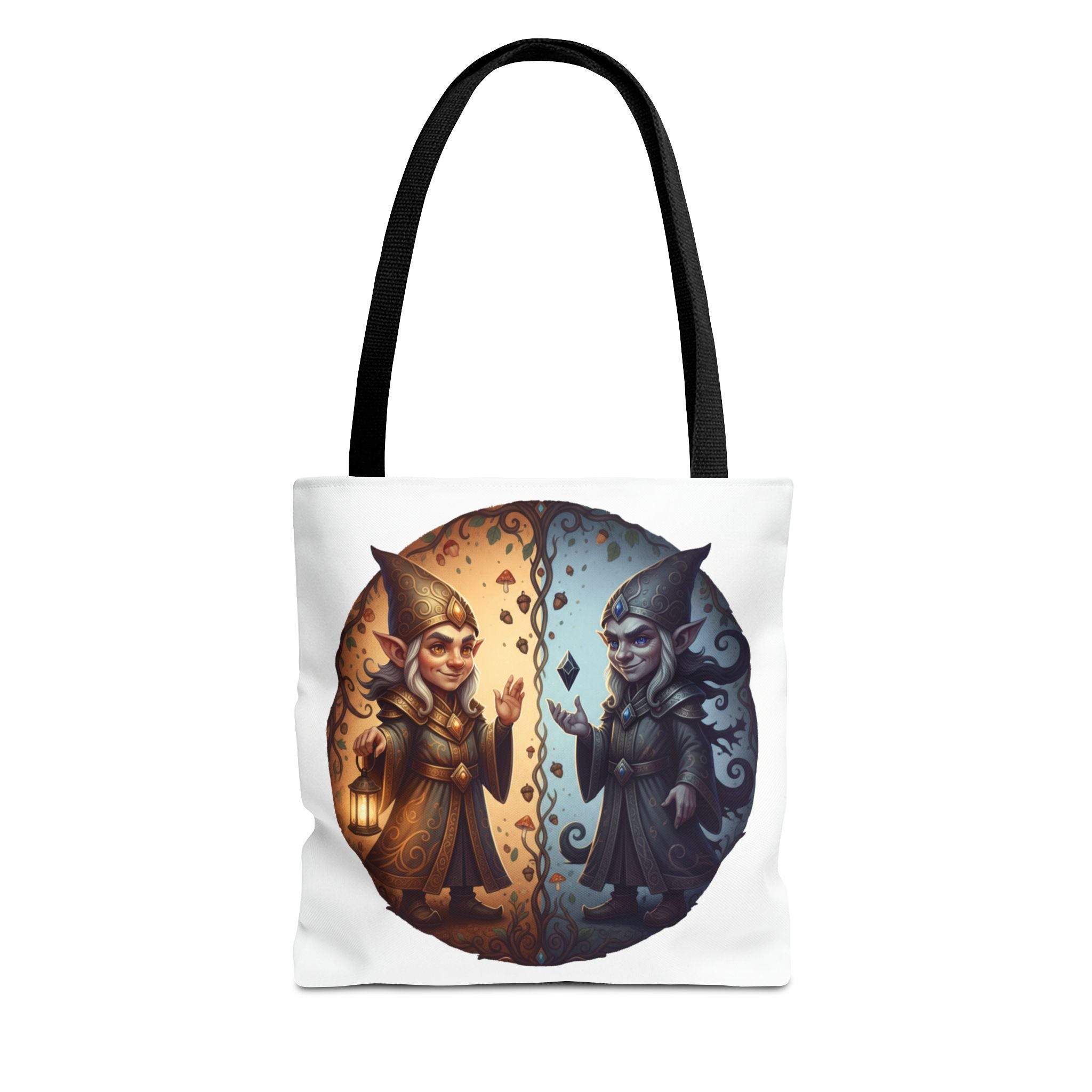 Gnome Duality Tote Bag — Day & Night Fantasy Illustration