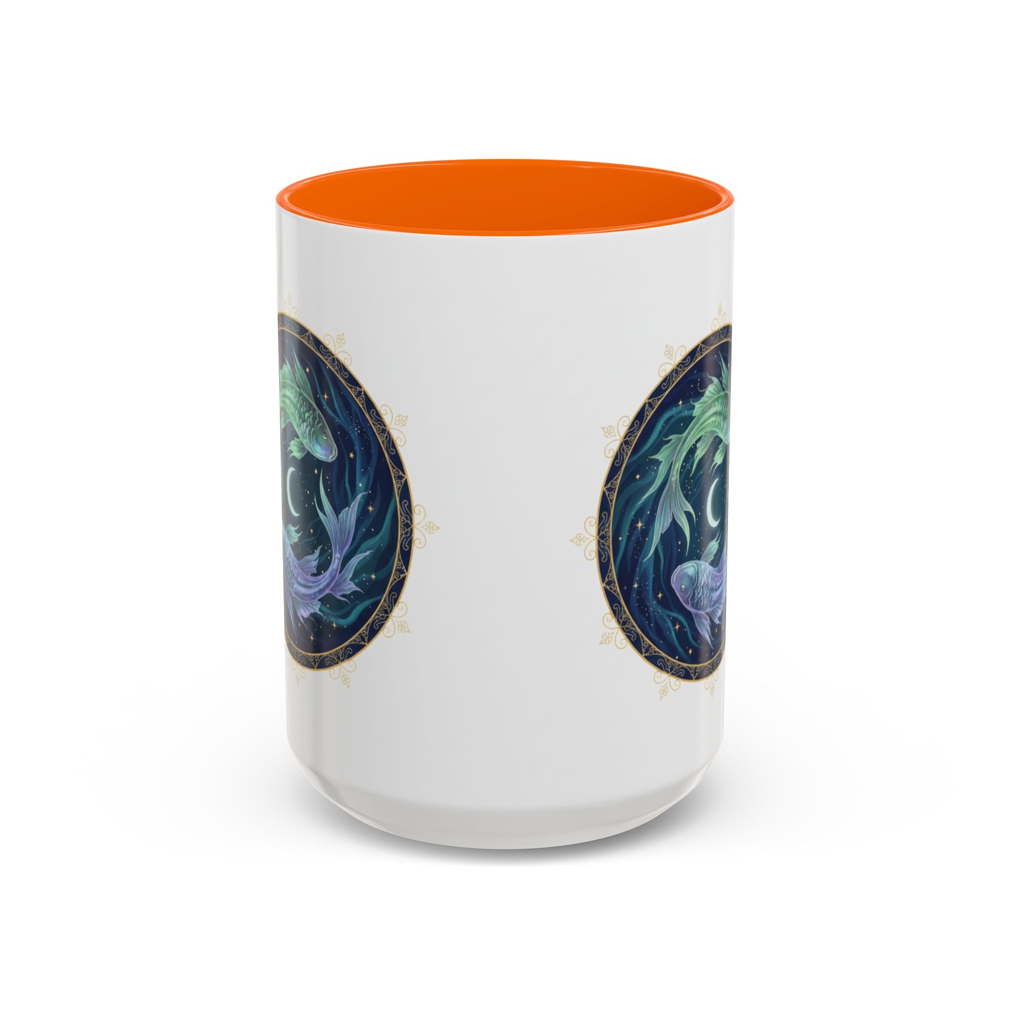 Koi Yin Yang Coffee Mug — Celestial Fish Moon Ceramic Accent Mug (11/15oz)
