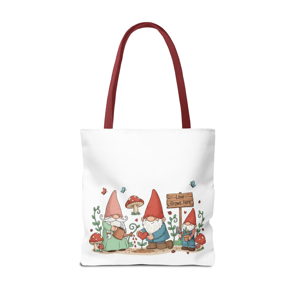 Gnome Garden Tote Bag – Cute Mushroom Gnomes All-Over Print