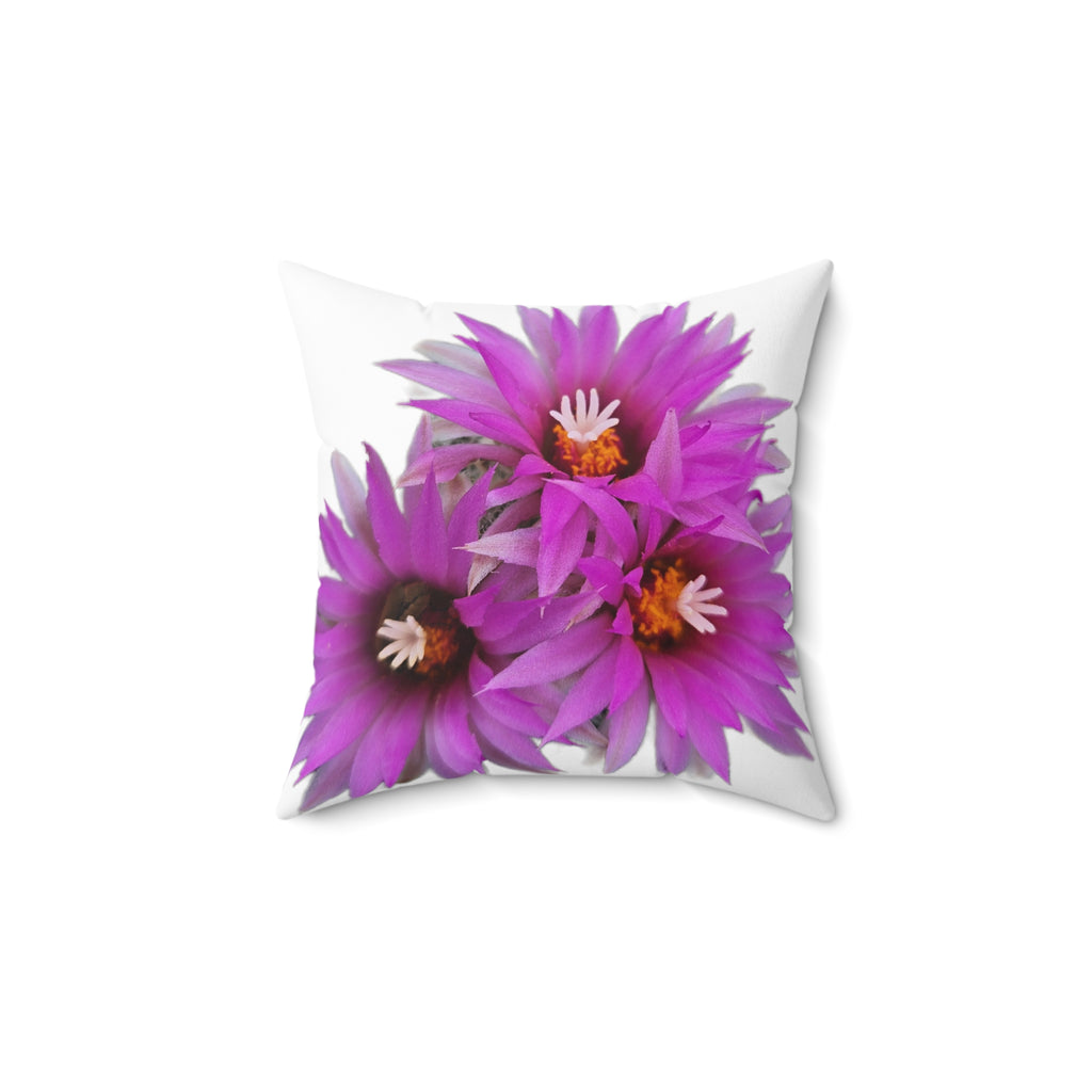Purple Cactus Floral Pillow – Vibrant Square Throw Pillow