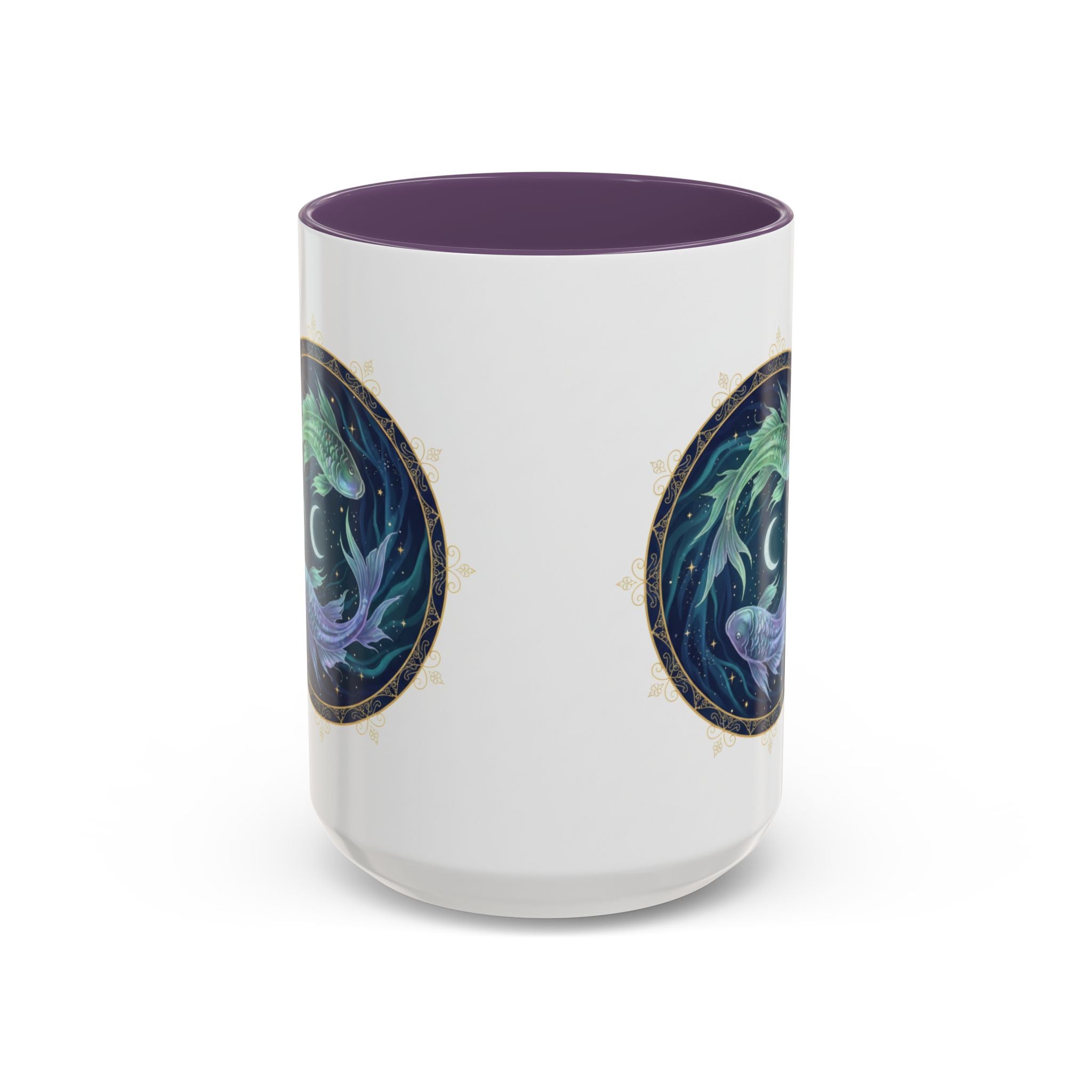 Koi Yin Yang Coffee Mug — Celestial Fish Moon Ceramic Accent Mug (11/15oz)