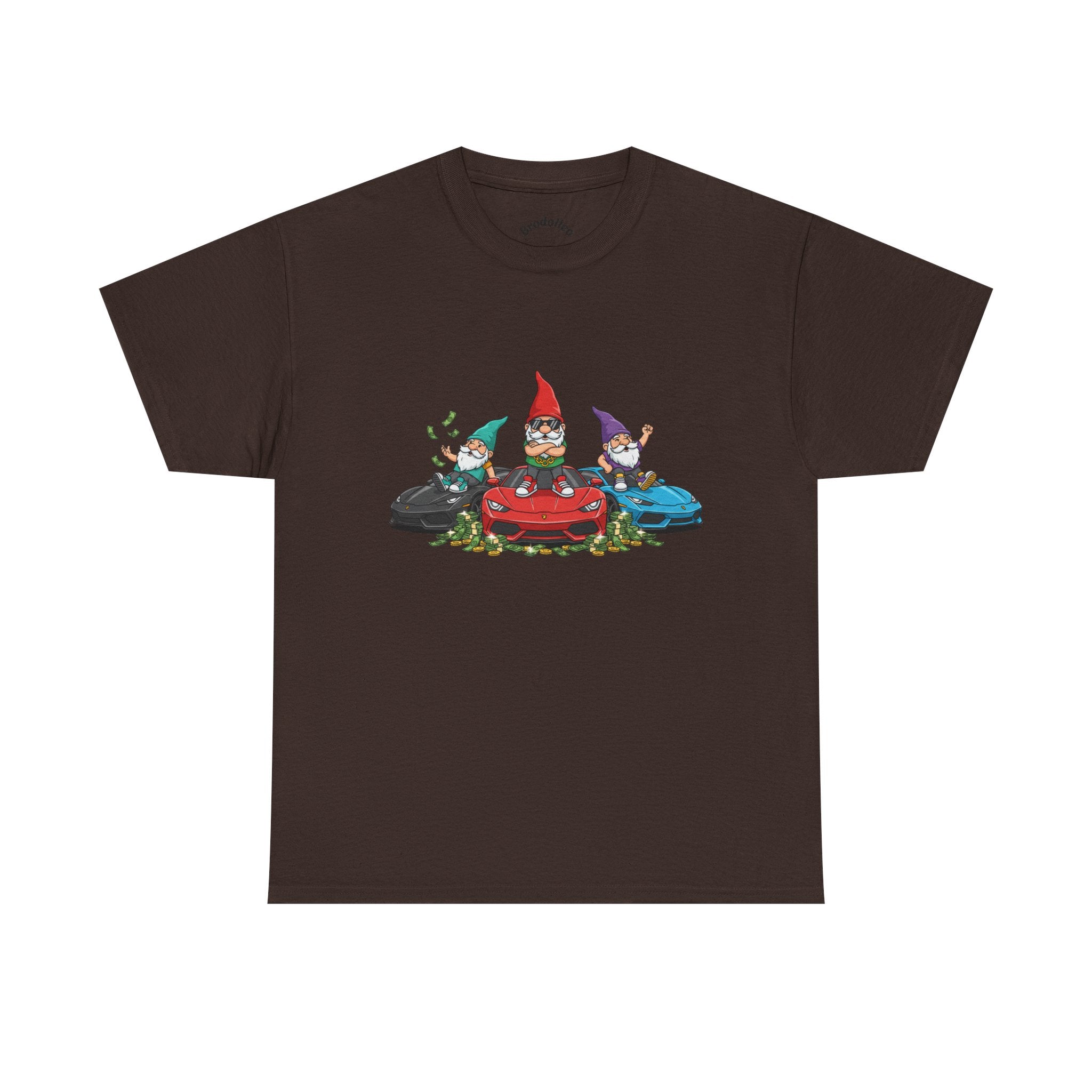 Gnome Race Car Tee — Cute Gnome Driving Cars Graphic T-Shirt
