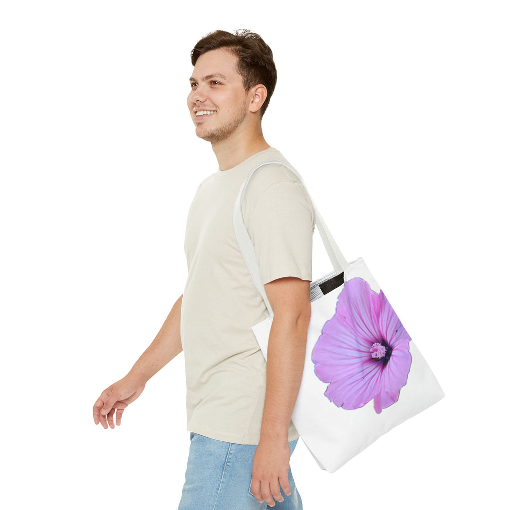 Floral Pink Hibiscus Tote Bag — Large Botanical Beach & Market Tote