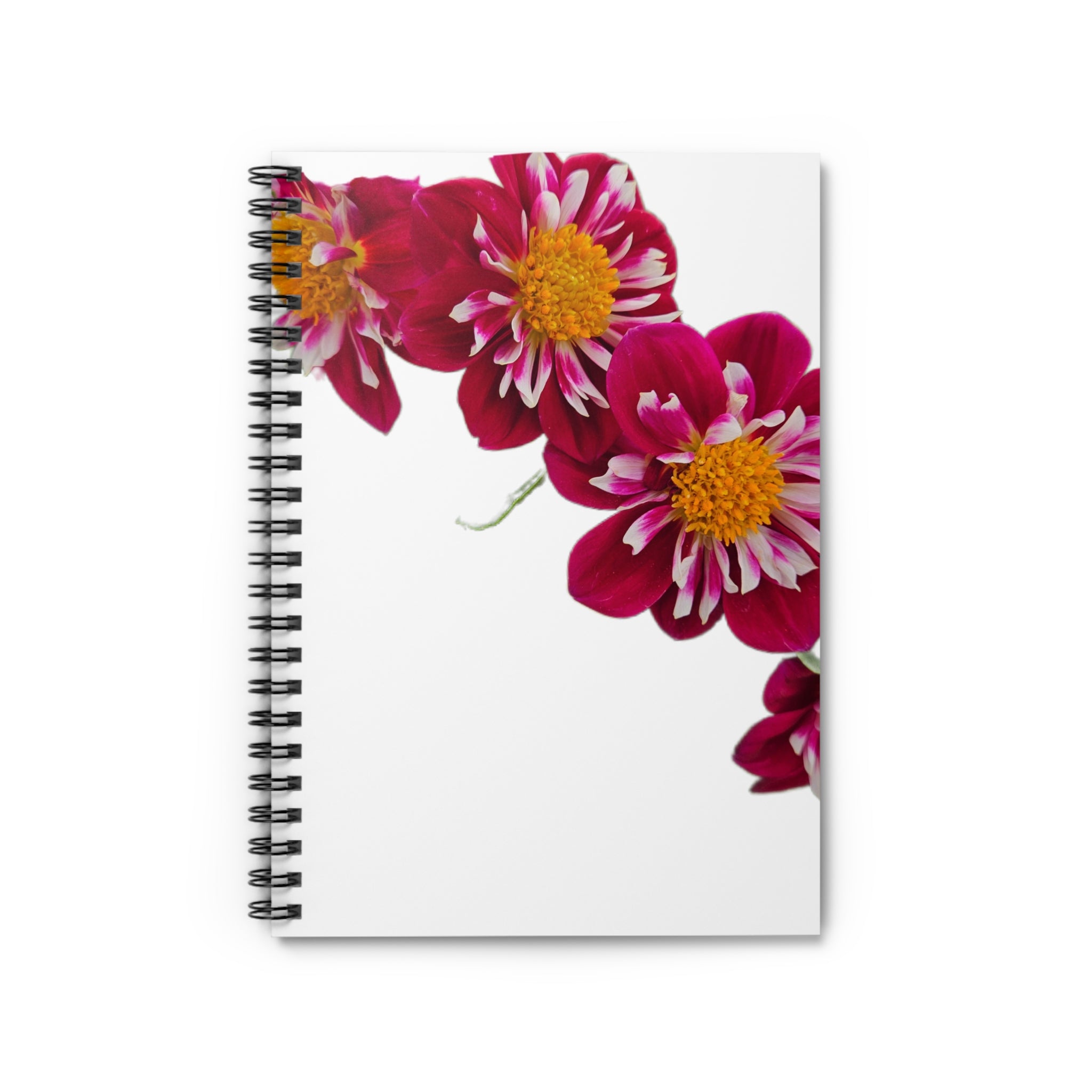 Floral Spiral Notebook — Pink Dahlia Ruled Journal for Notes & Gifts