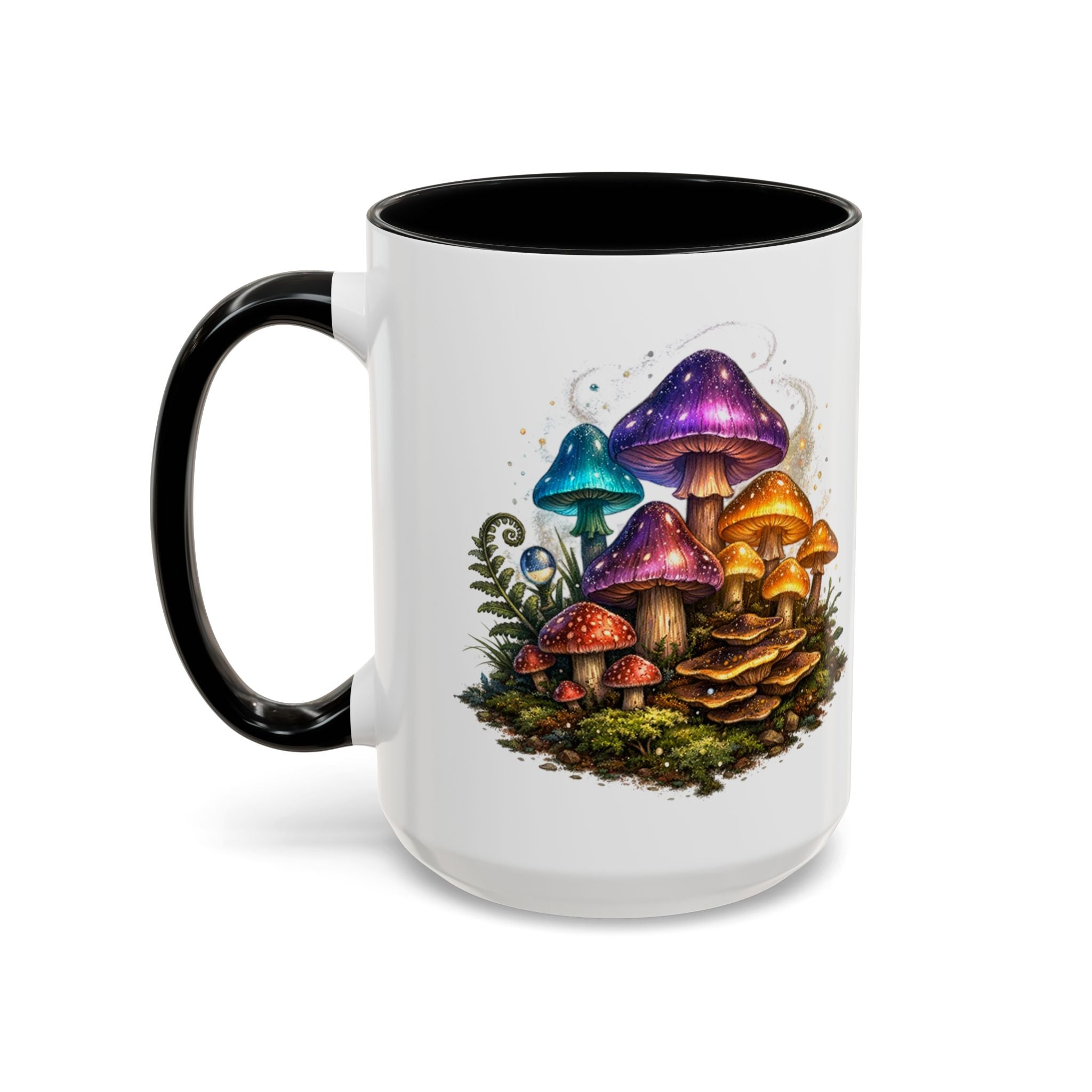 Colorful Fantasy Mushroom Coffee Mug — Accent Ceramic 11/15oz