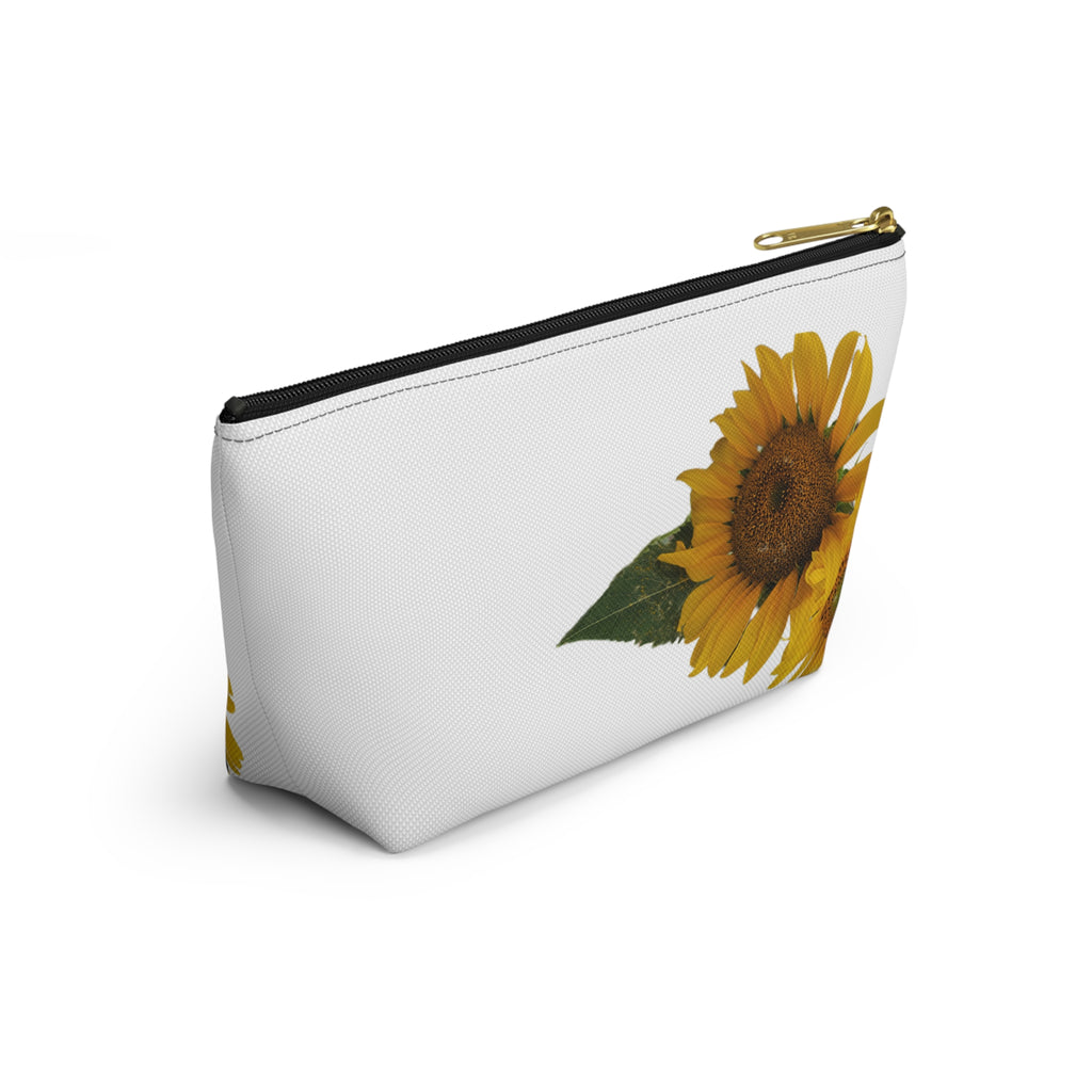 Sunflower Accessory Pouch — Floral Makeup & Travel T-Bottom Bag