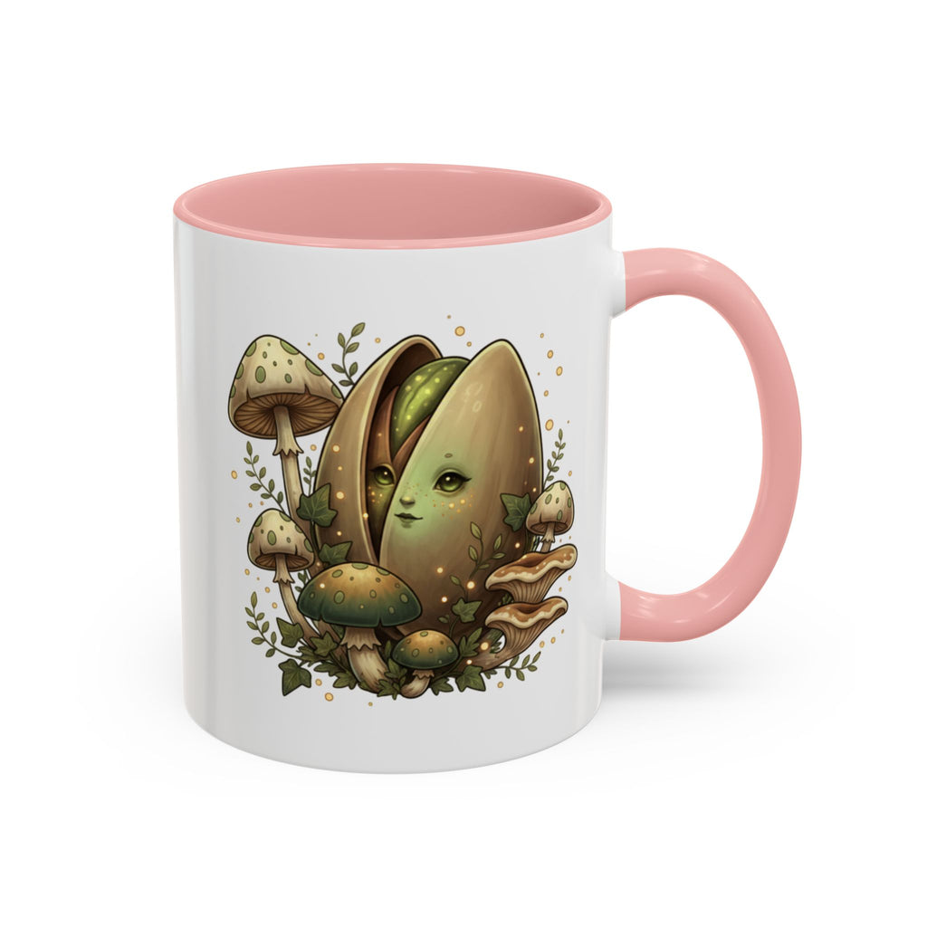 Mushroom Forest Accent Coffee Mug — Cute Woodland Fungi Design (11/15oz)