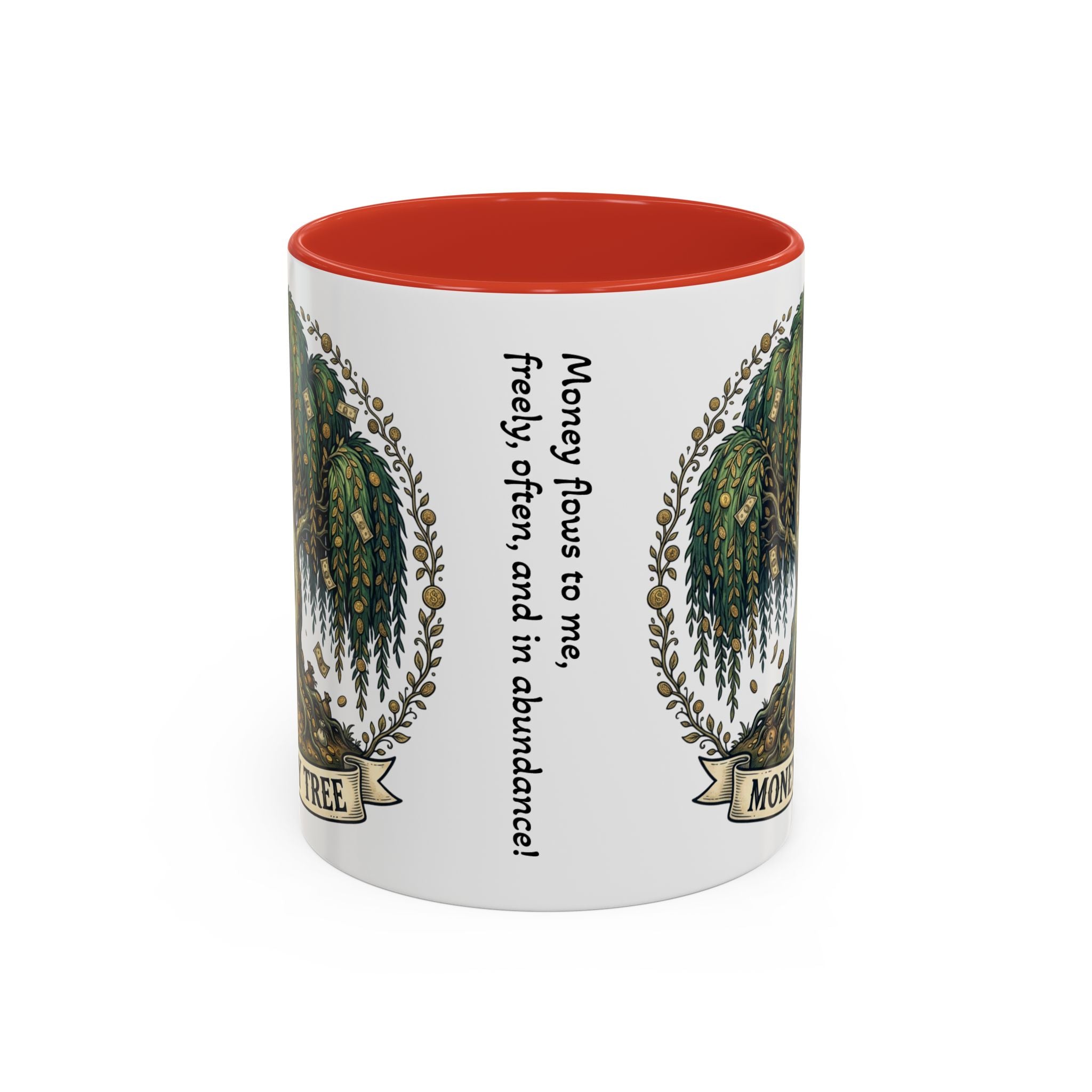 Money Tree Accent Coffee Mug — Inspirational 11/15oz Ceramic Mug with "Money Tree" Design