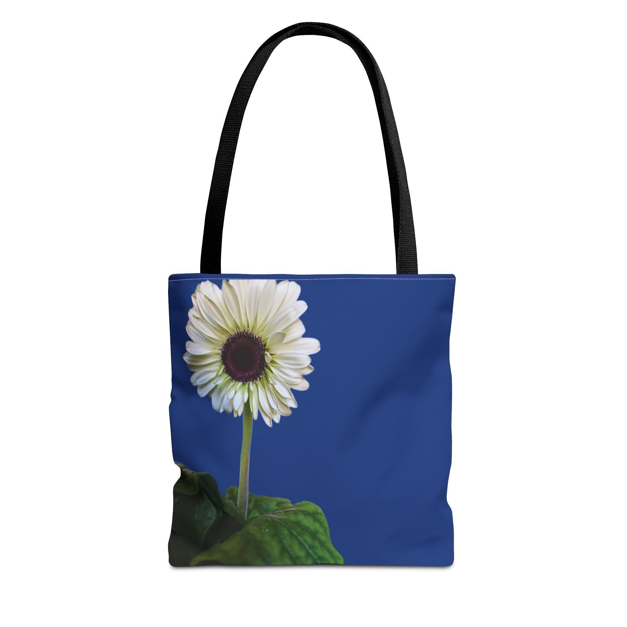 Daisy Print Tote Bag — White Floral All-Over-Print Canvas Tote