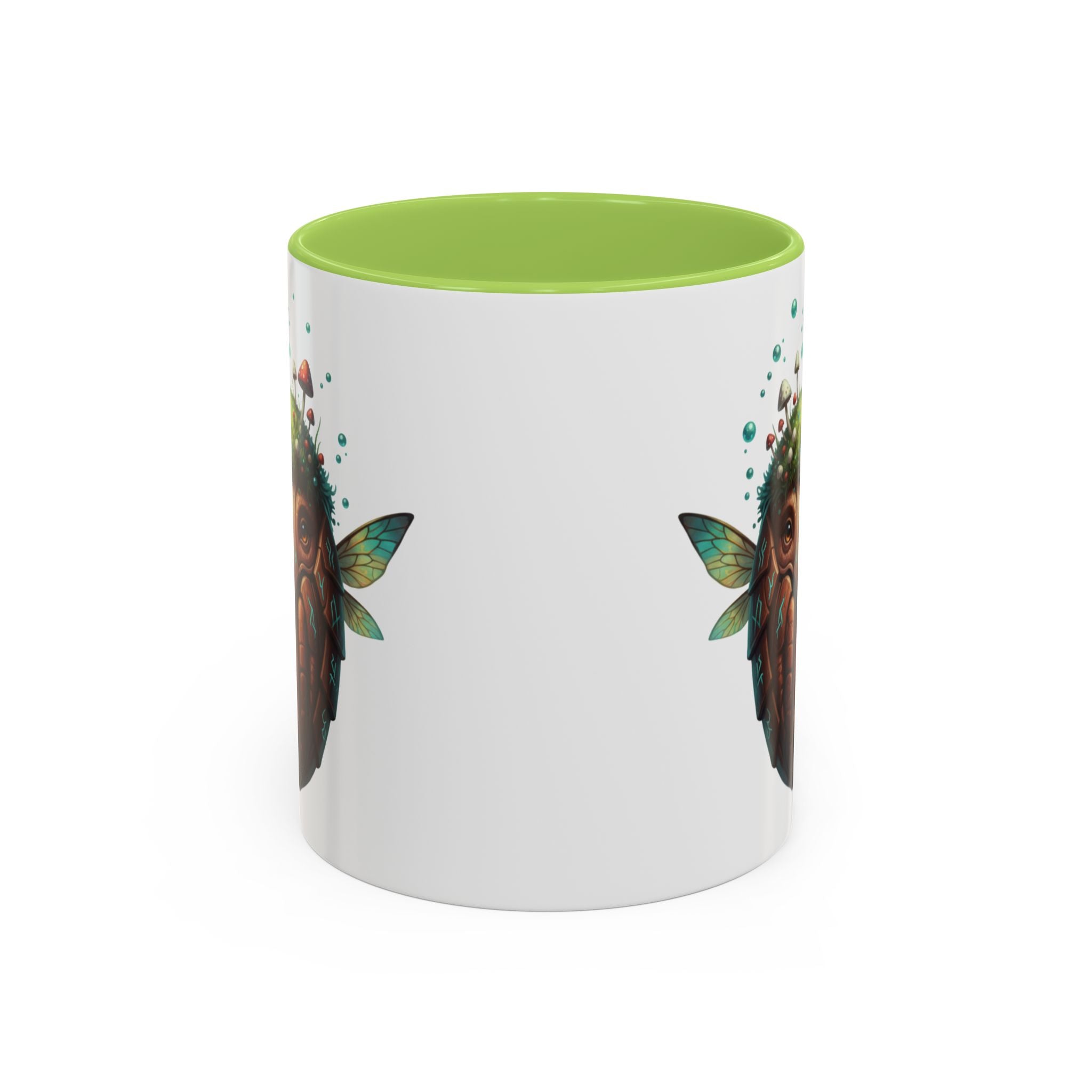 Mushroom Forest Mask Accent Coffee Mug — Fantasy Woodland Creature 11/15oz