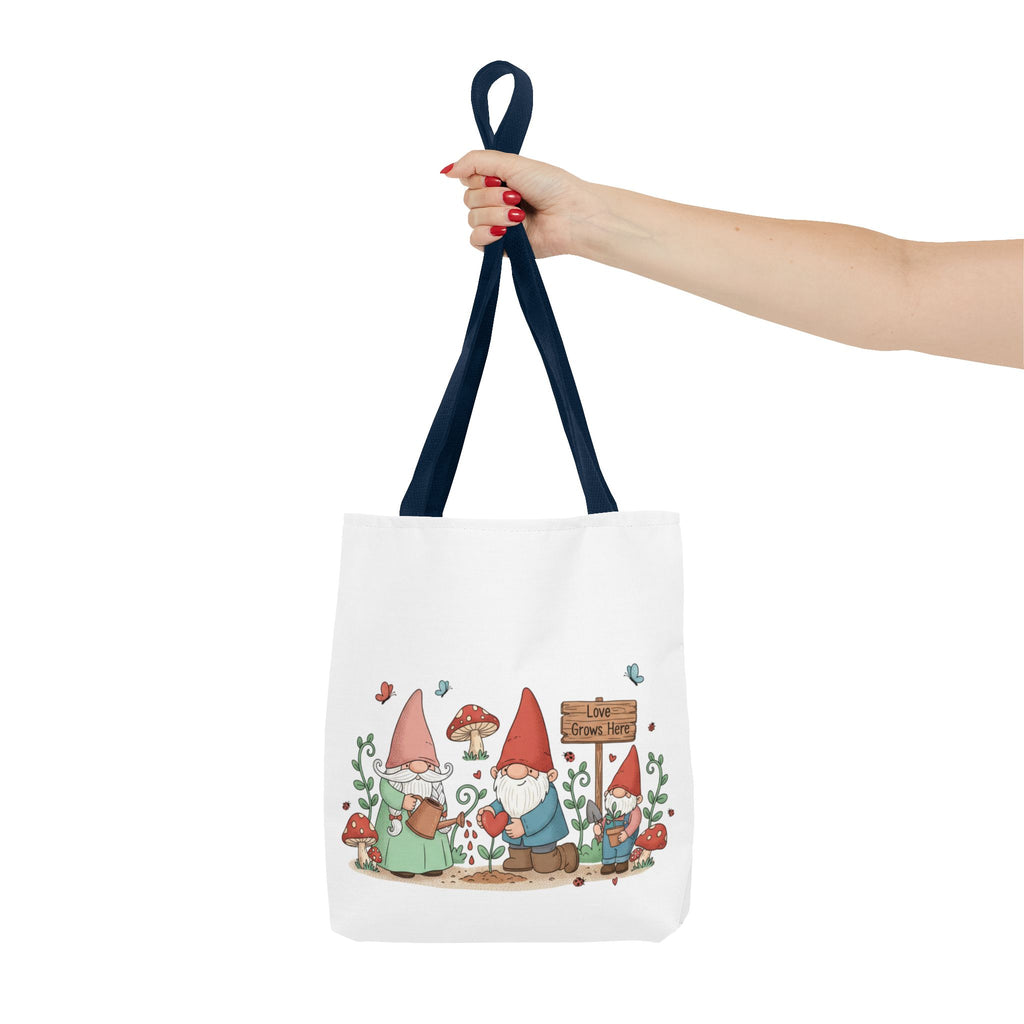 Gnome Garden Tote Bag – Cute Mushroom Gnomes All-Over Print