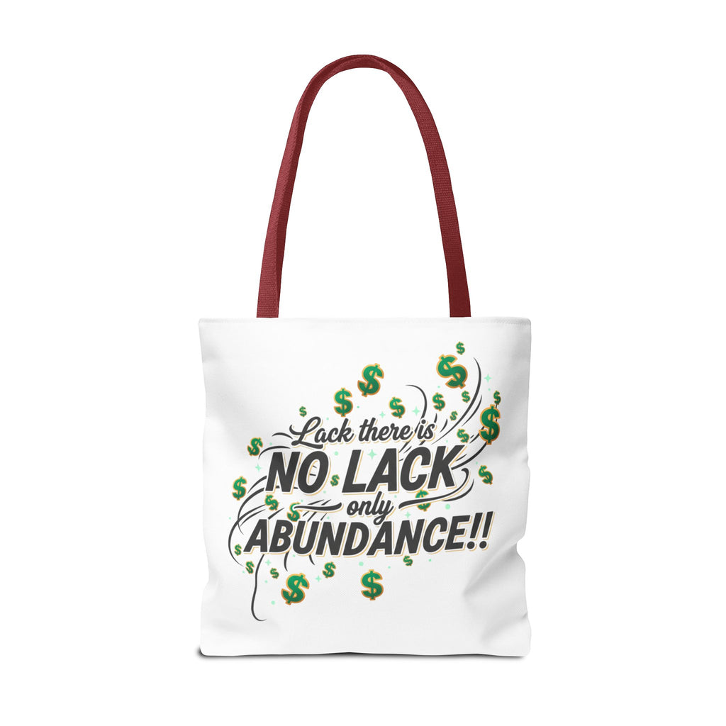 Abundance Tote Bag — "No Lack Only Abundance" Motivational Money Design