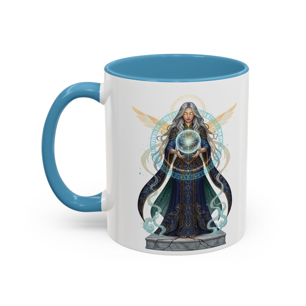 Mystic Oracle Coffee Mug — Woman with Crystal Ball Accent Mug