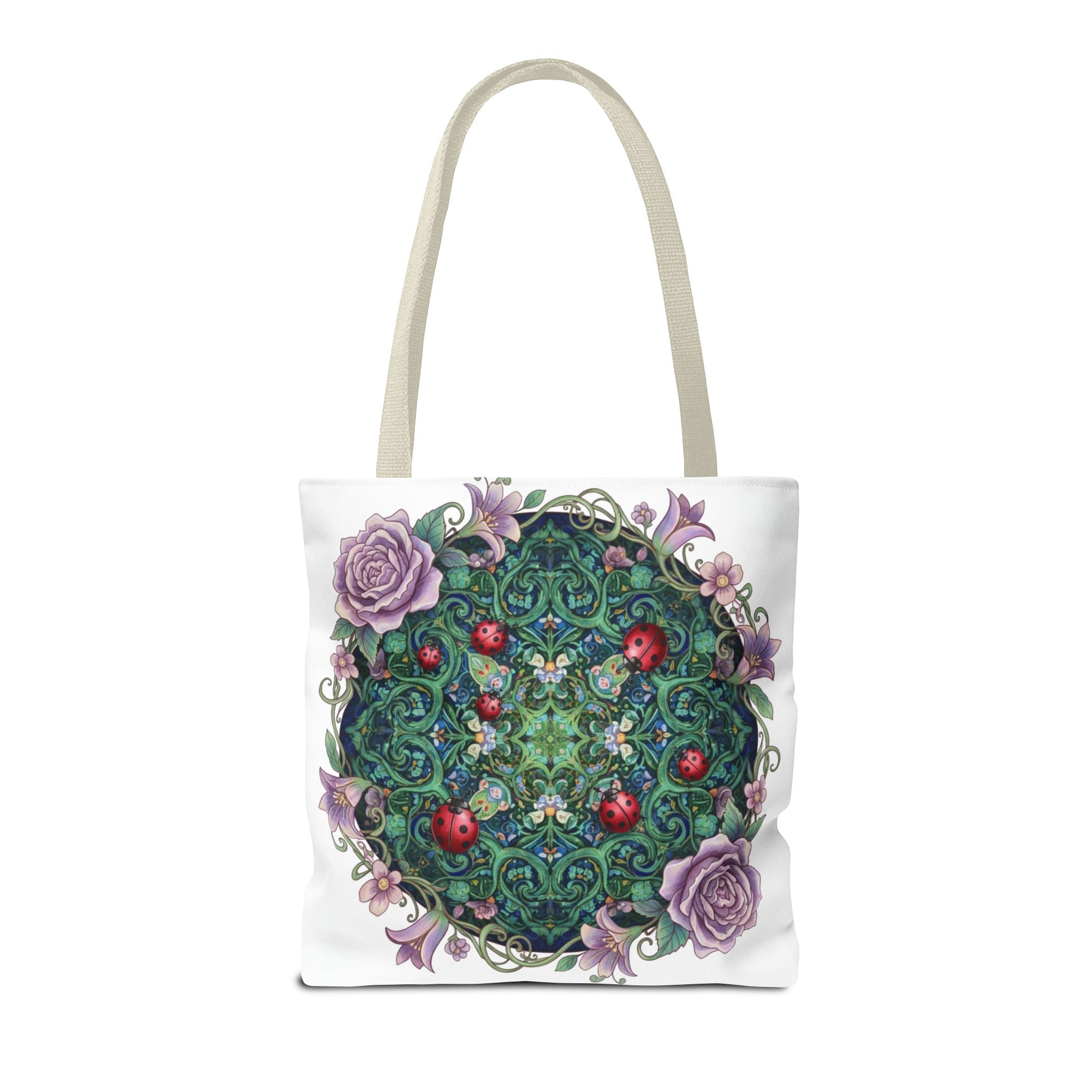 Floral Mandala Tote Bag – Ladybug & Rose Garden AOP Tote