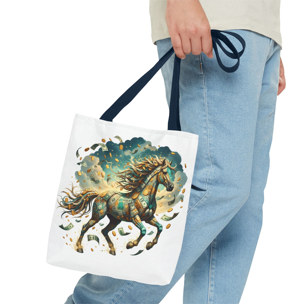 Running Horse Art Tote Bag — Boho Celestial Horse Print