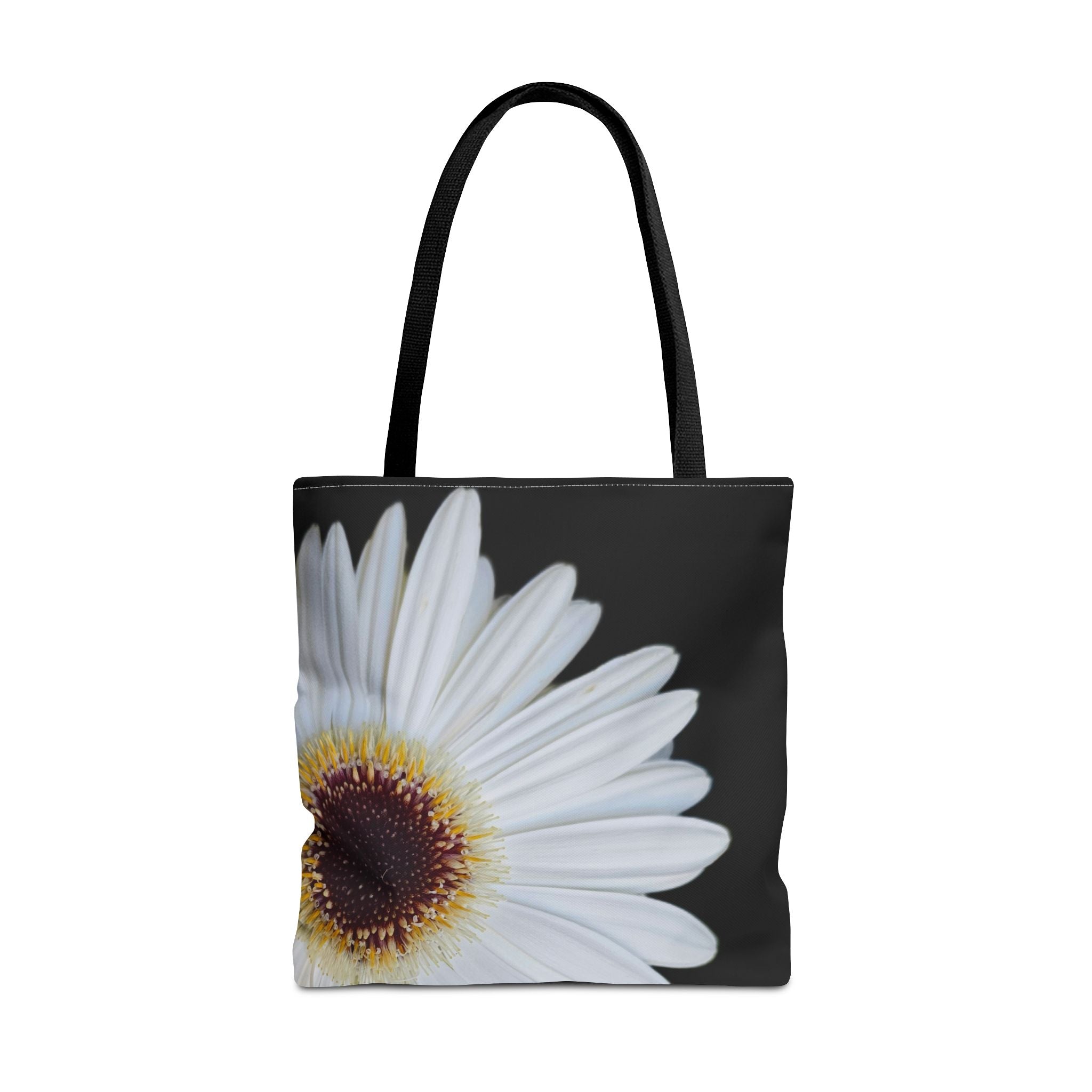 Daisy Corner Tote Bag — White Floral AOP Shopper