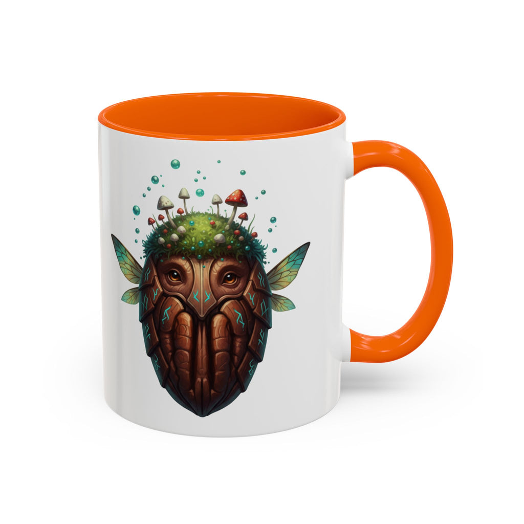 Mushroom Forest Mask Accent Coffee Mug — Fantasy Woodland Creature 11/15oz