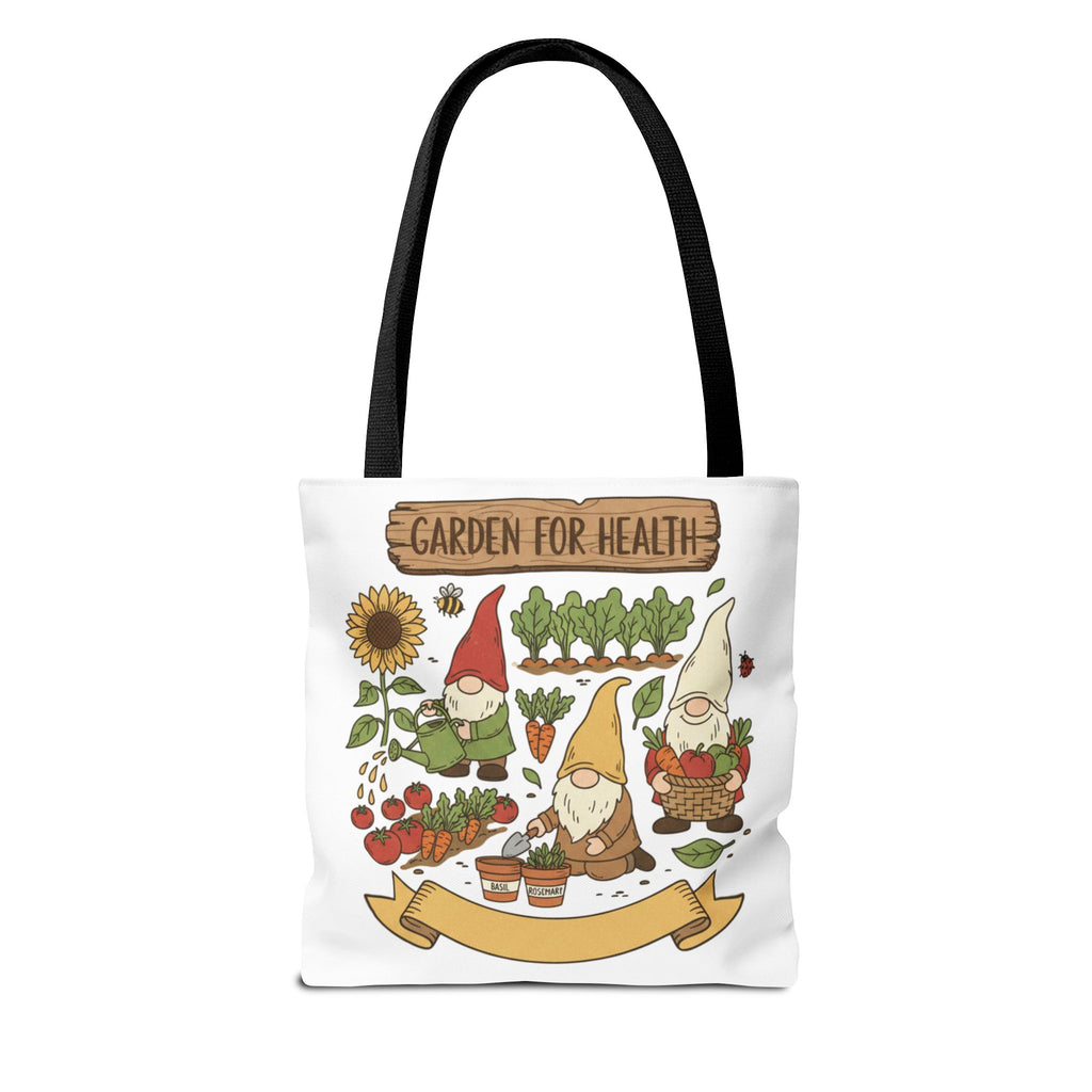 Garden Gnome Tote Bag - "Garden For Health" Cute Eco Shopper