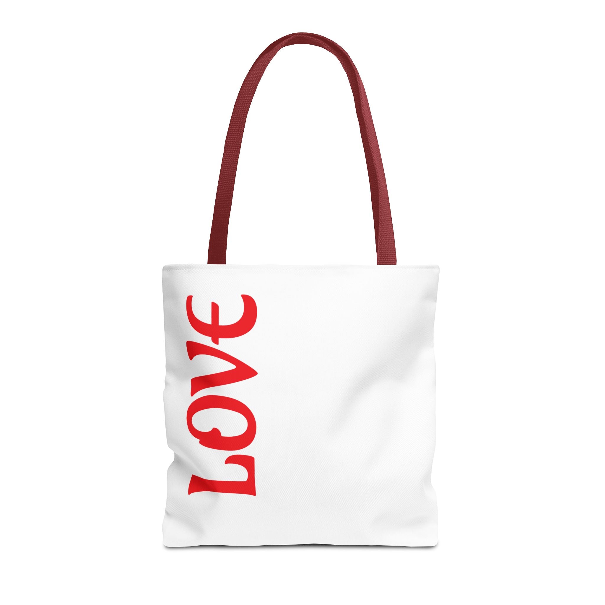 LOVE Vertical Red Tote Bag – Romantic Valentine’s Day Canvas Tote
