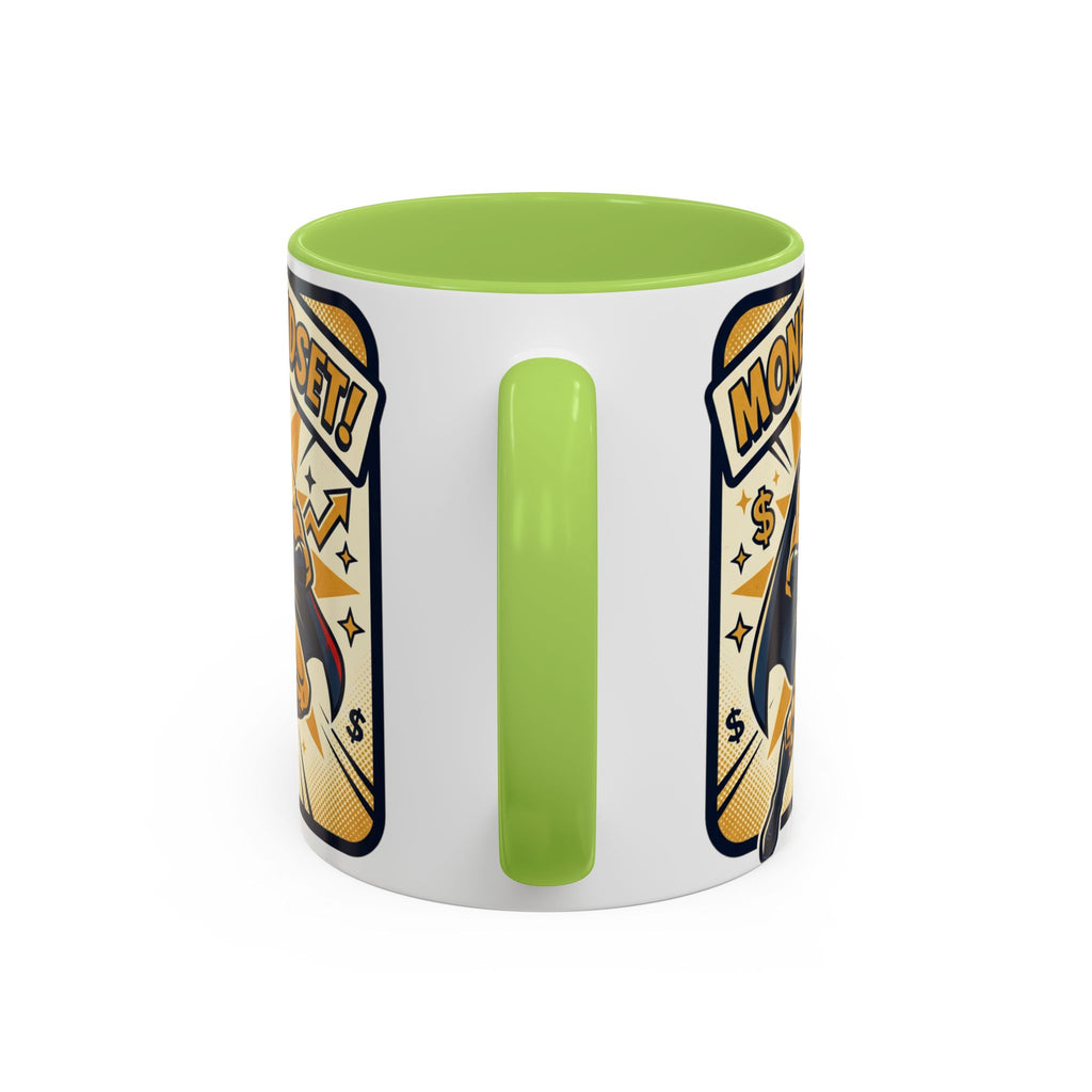 Money Mindset Coffee Mug — Motivational Superhero Design (11/15 oz)