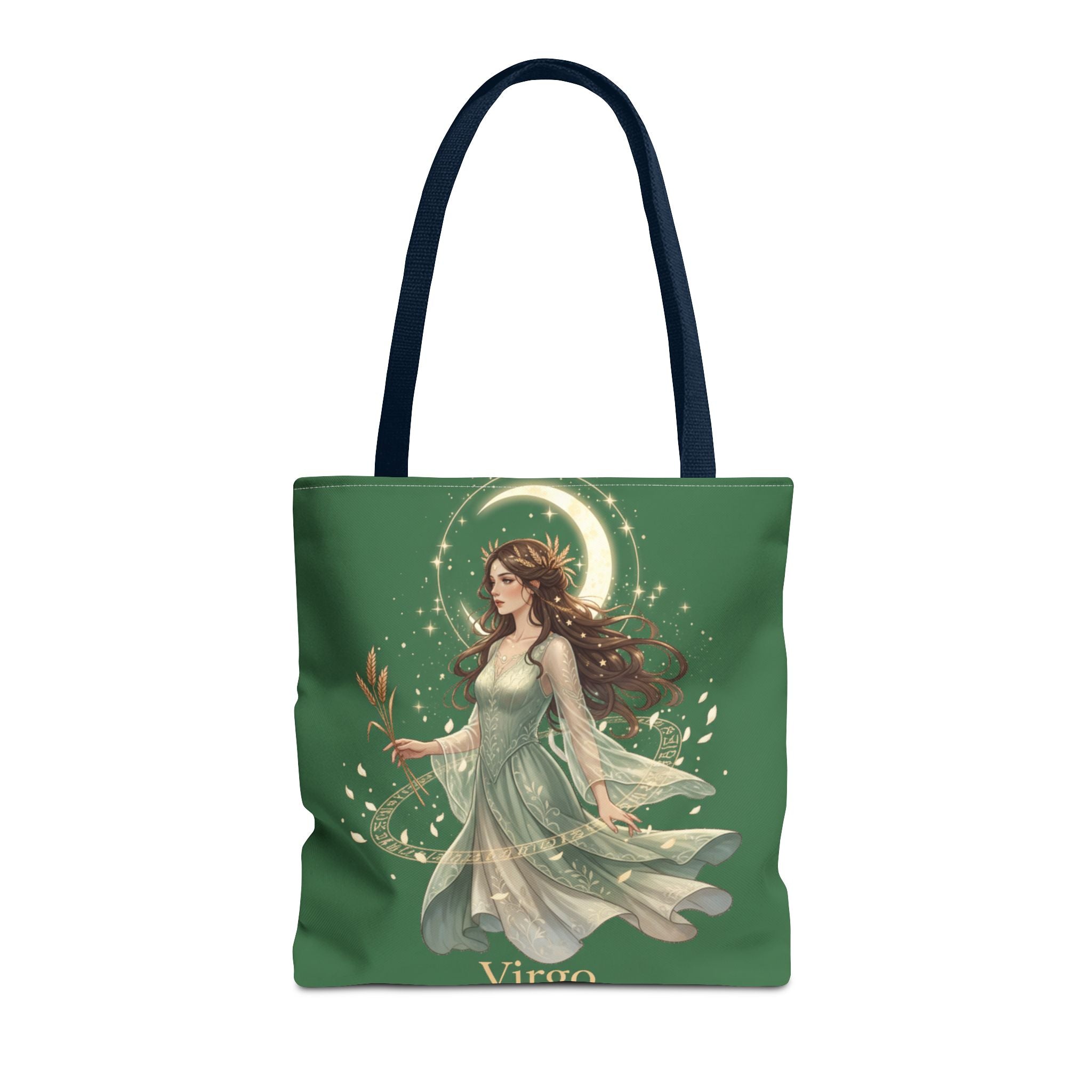 Mystic Moon Goddess Tote Bag — Ethereal Green All-Over Print Tote