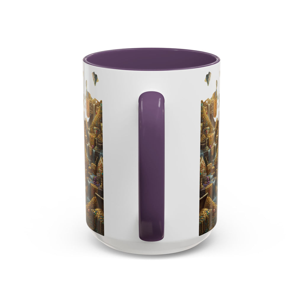 Dragon Hoard Accent Coffee Mug — Fantasy Treasure Landscape (11/15 oz)