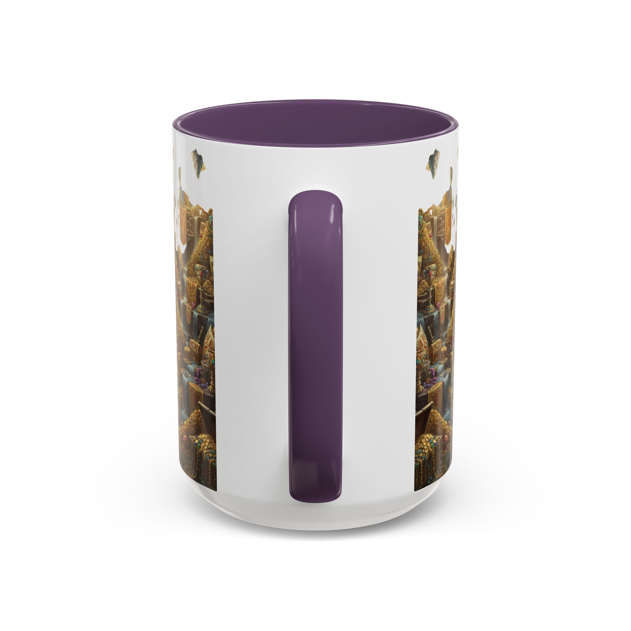 Dragon Hoard Accent Coffee Mug — Fantasy Treasure Landscape (11/15 oz)