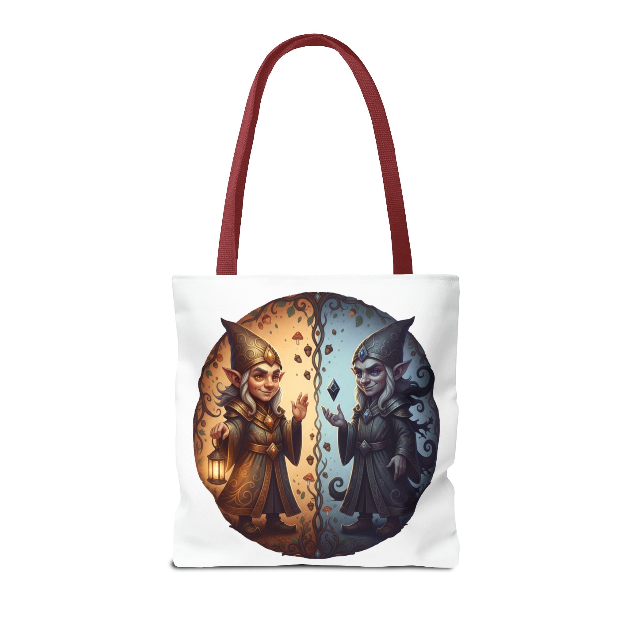 Gnome Duality Tote Bag — Day & Night Fantasy Illustration