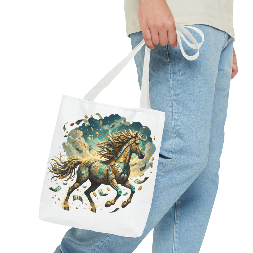 Running Horse Art Tote Bag — Boho Celestial Horse Print