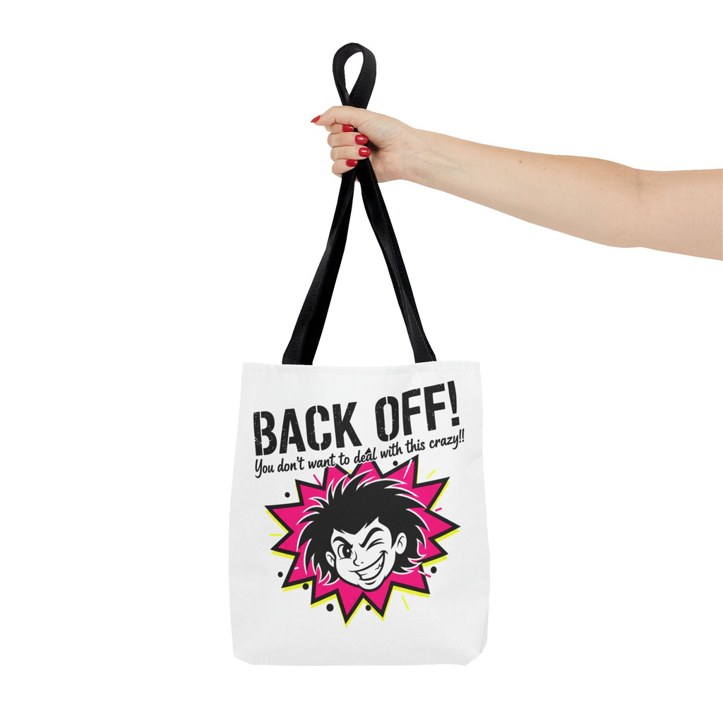 Back Off! Graphic Tote Bag — Funny Retro Punk Design