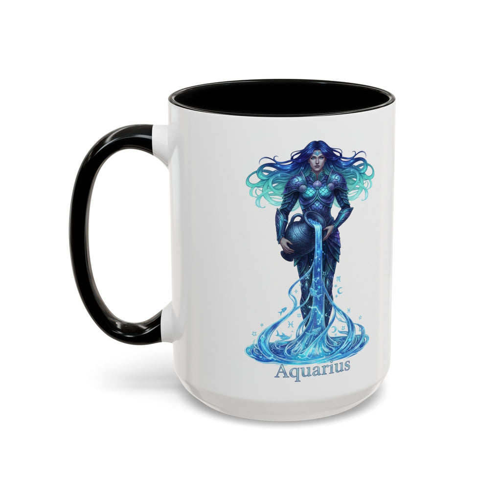 Aquarius Zodiac Coffee Mug — Water Bearer Astrology Accent Mug