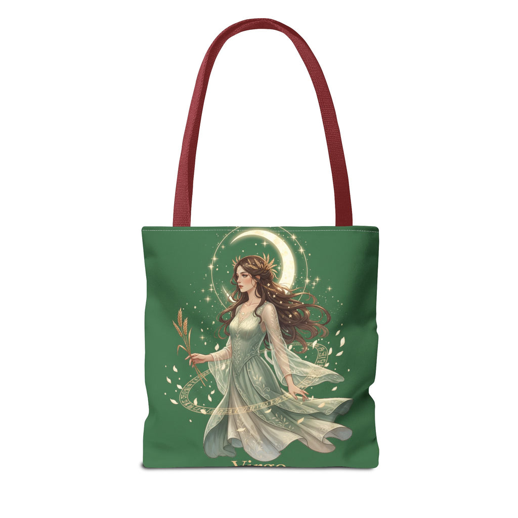 Mystic Moon Goddess Tote Bag — Ethereal Green All-Over Print Tote
