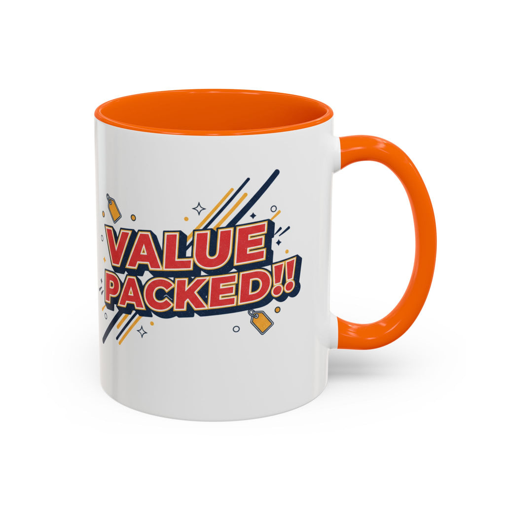 Value Packed!! Accent Coffee Mug — Bold Retro Comic Graphic (11/15 oz)