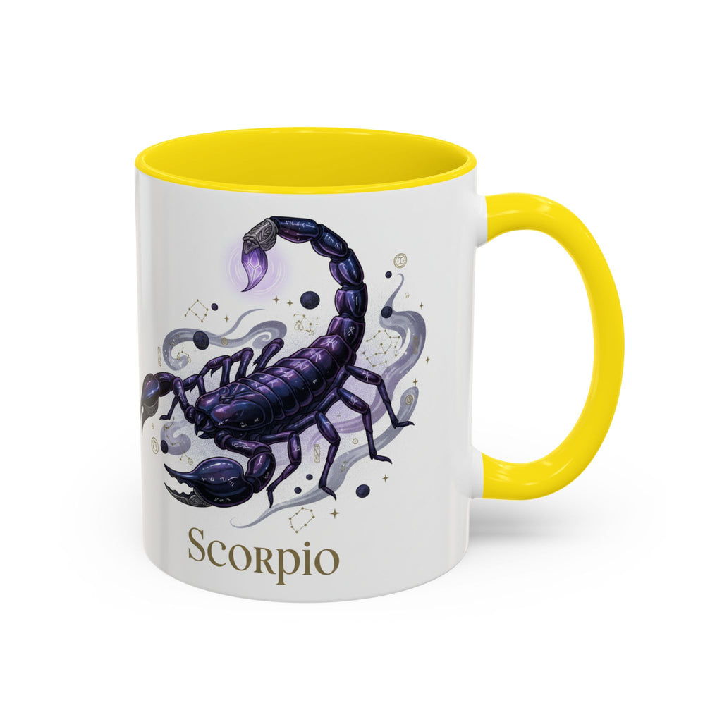 Scorpio Zodiac Coffee Mug — Purple Scorpion Accent Mug (11/15oz)