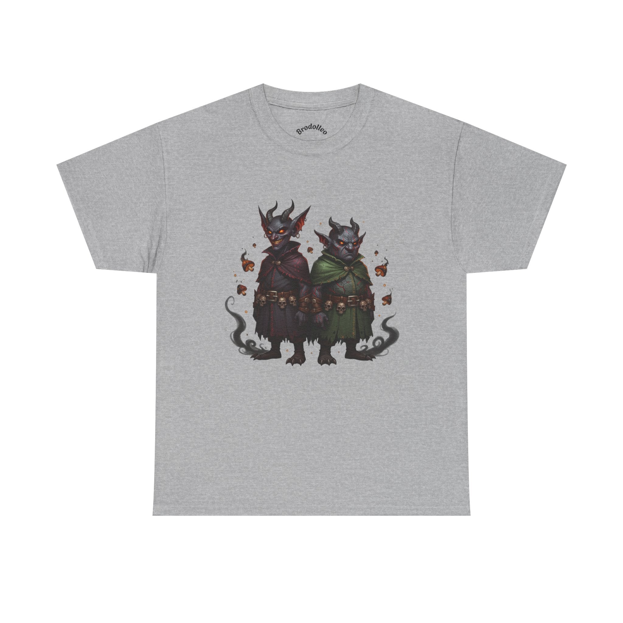 Demonic Twins Graphic Tee — Gothic Fantasy Demon Couple T-Shirt