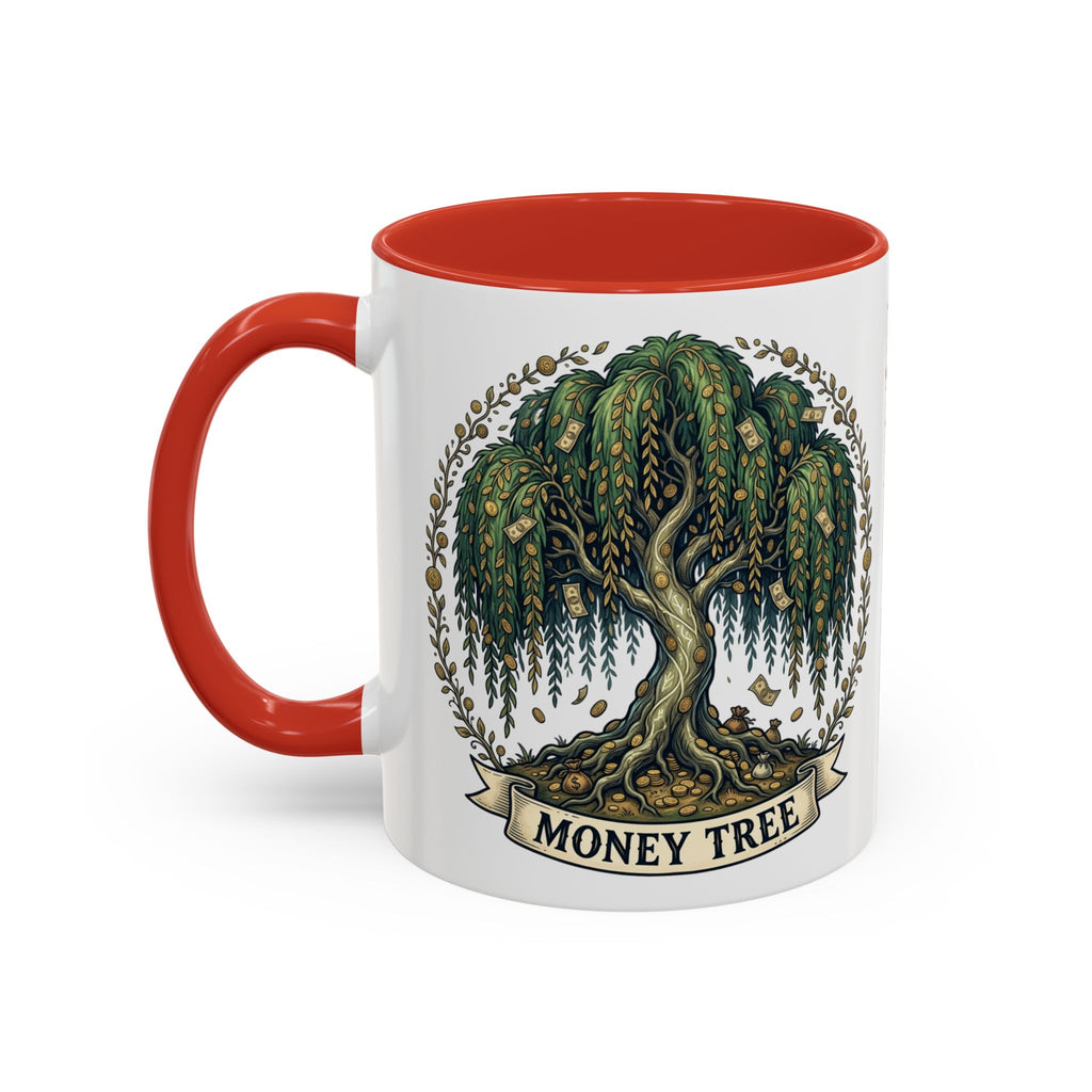 Money Tree Accent Coffee Mug — Inspirational 11/15oz Ceramic Mug with "Money Tree" Design