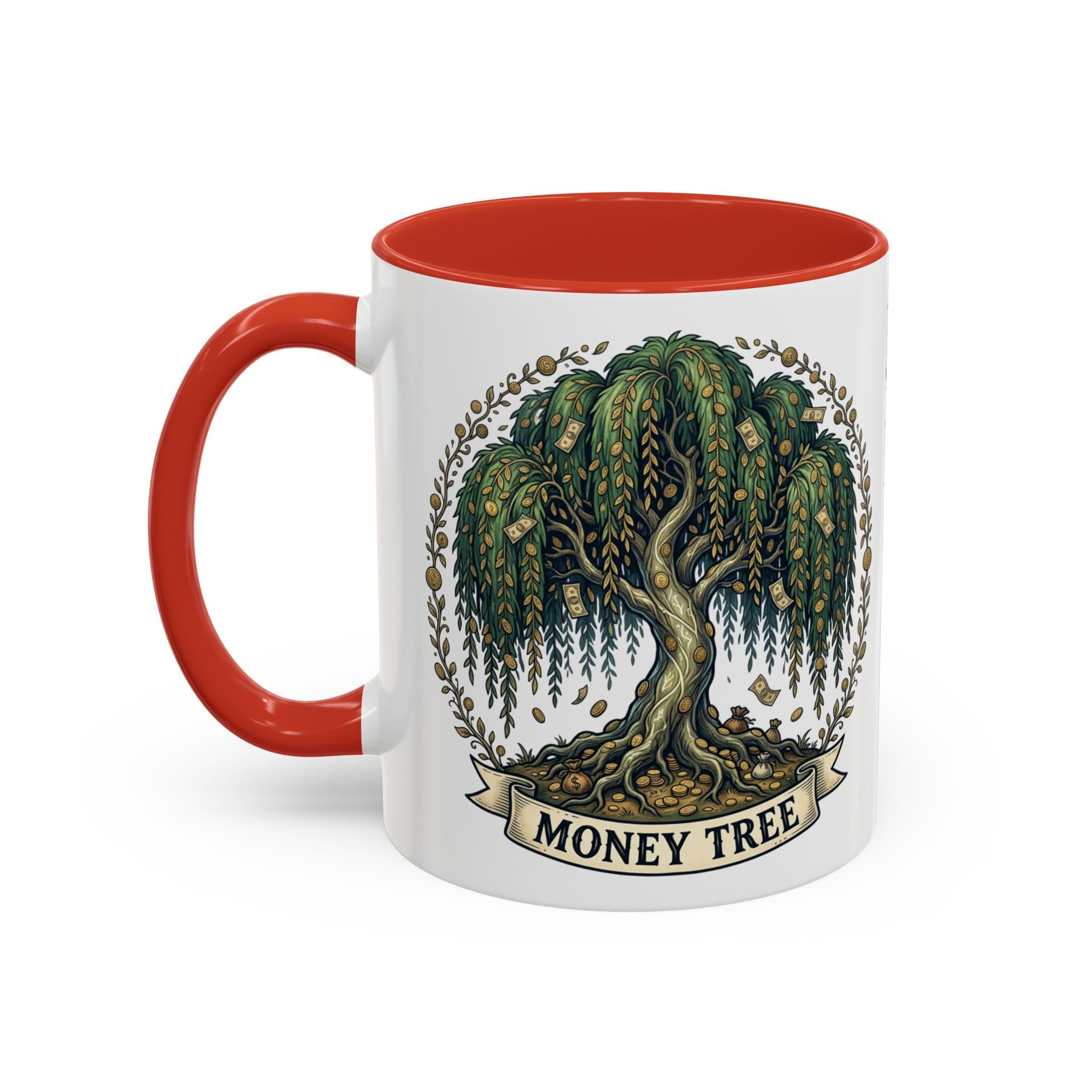 Money Tree Accent Coffee Mug — Inspirational 11/15oz Ceramic Mug with "Money Tree" Design