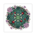 Floral Ladybug Mandala Sticker — Decorative Kiss-Cut Vinyl Sticker
